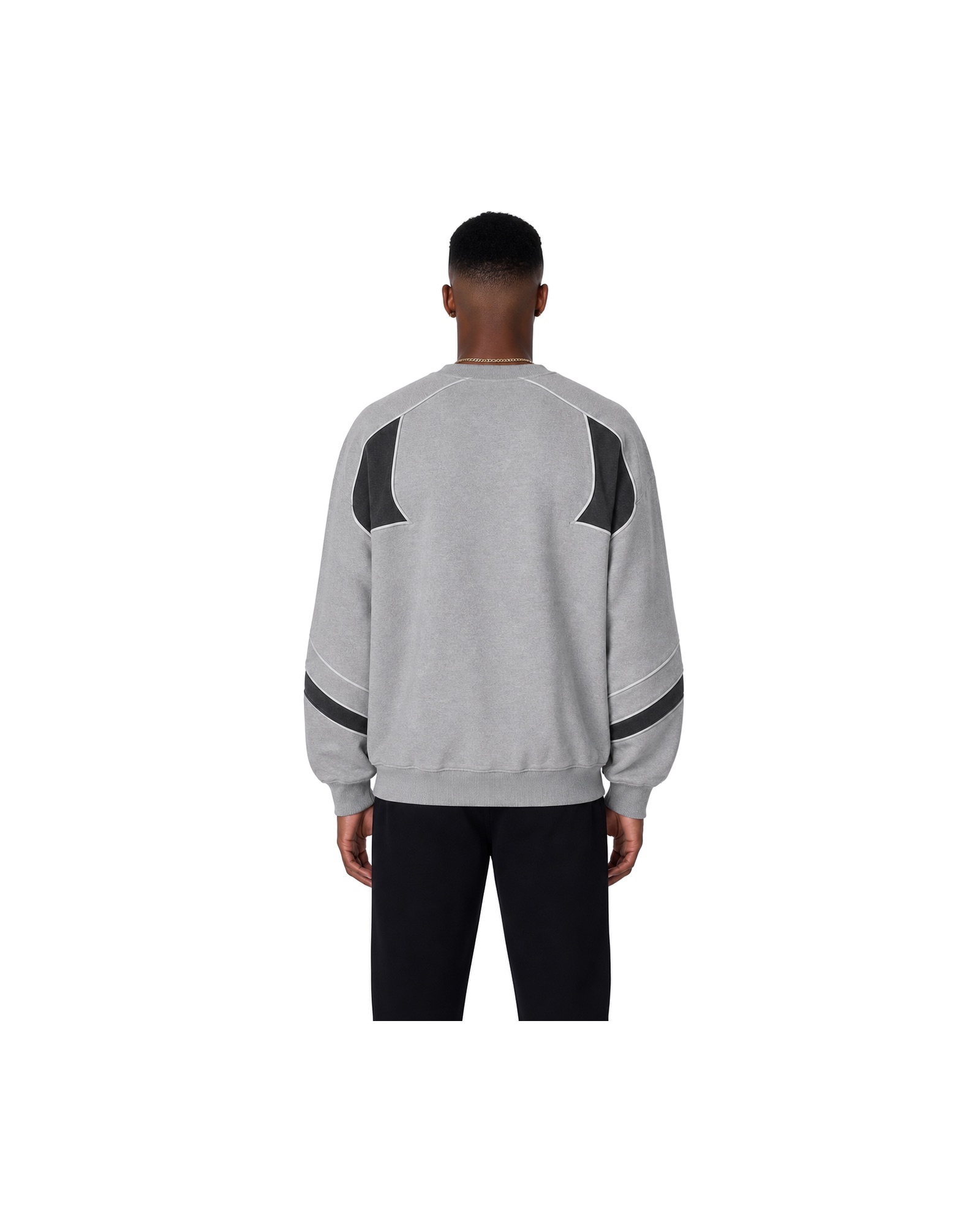 METRO Concrete Panel Crewneck back product view on a white background