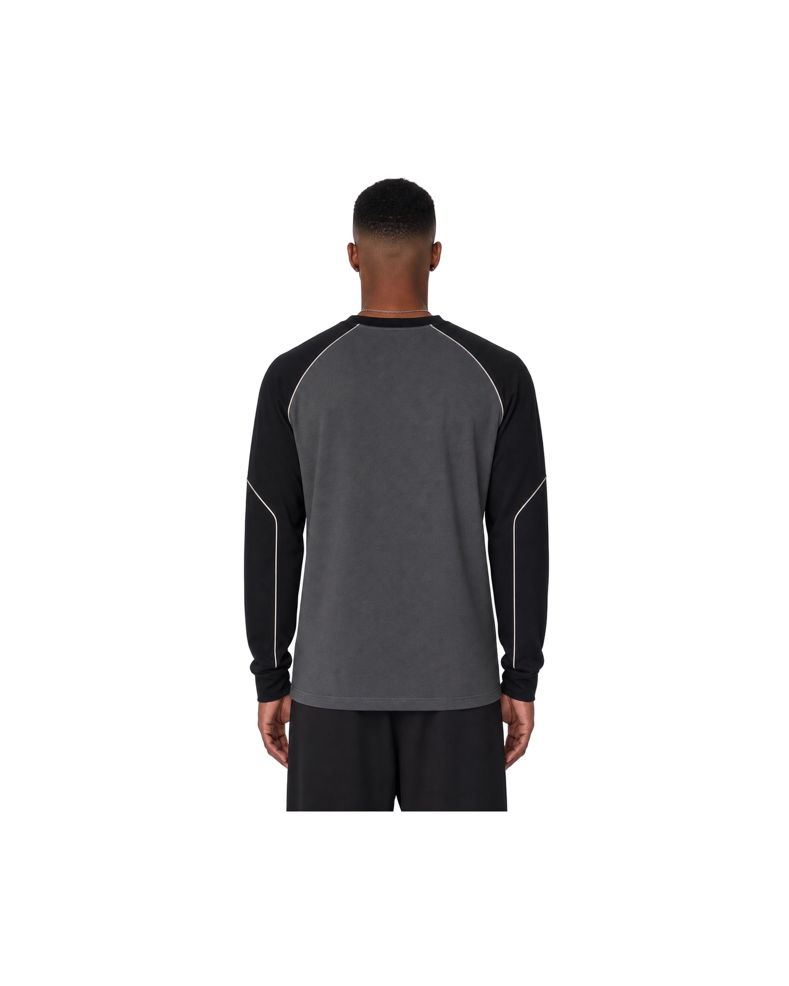 METRO Graphite Transfer Long-Sleeve Tee back product view on a white background