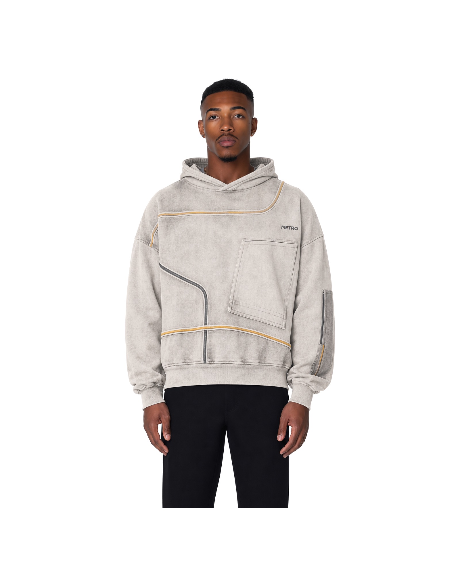 METRO Sandline Cropped Hoodie front product view on a white background