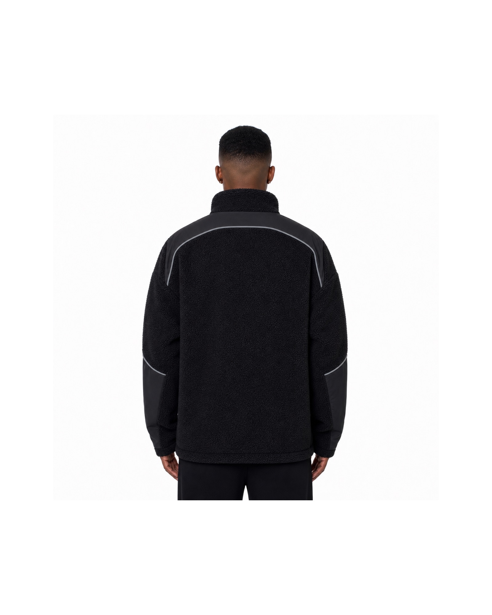 METRO Night Grid Fleece Jacket back product view on a white background
