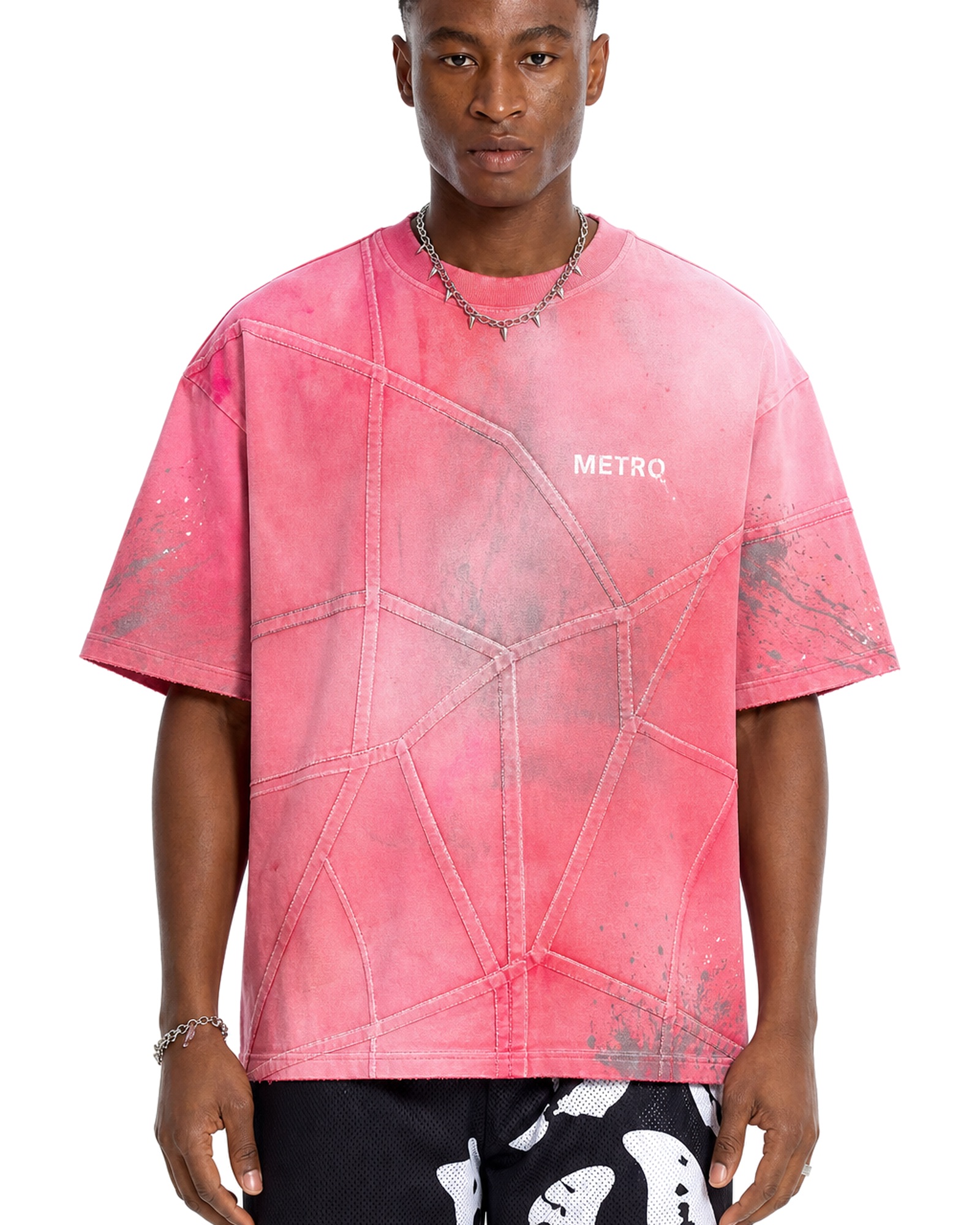 METRO Blush Gradient Route Tee front product view on a white background