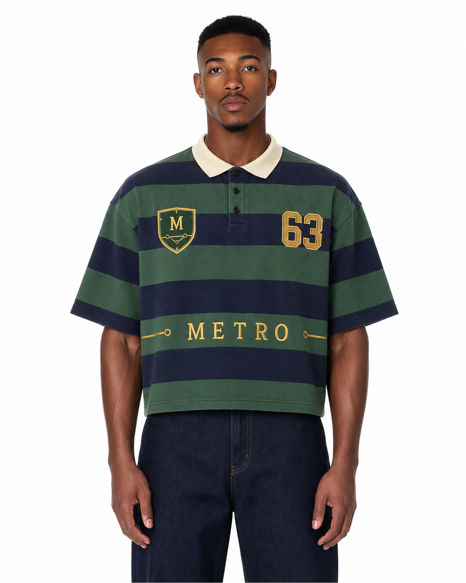 METRO Greenline Rugby Polo front product view on a white background