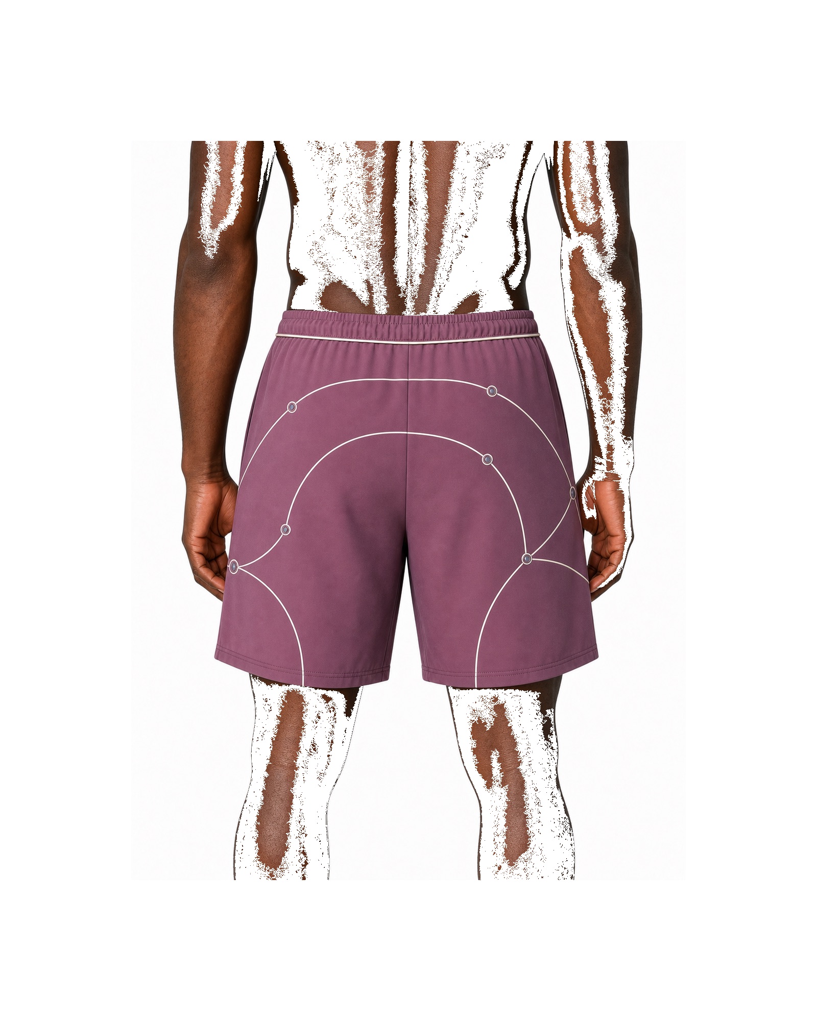 METRO Mauve Orbit Shorts back product view on a white background