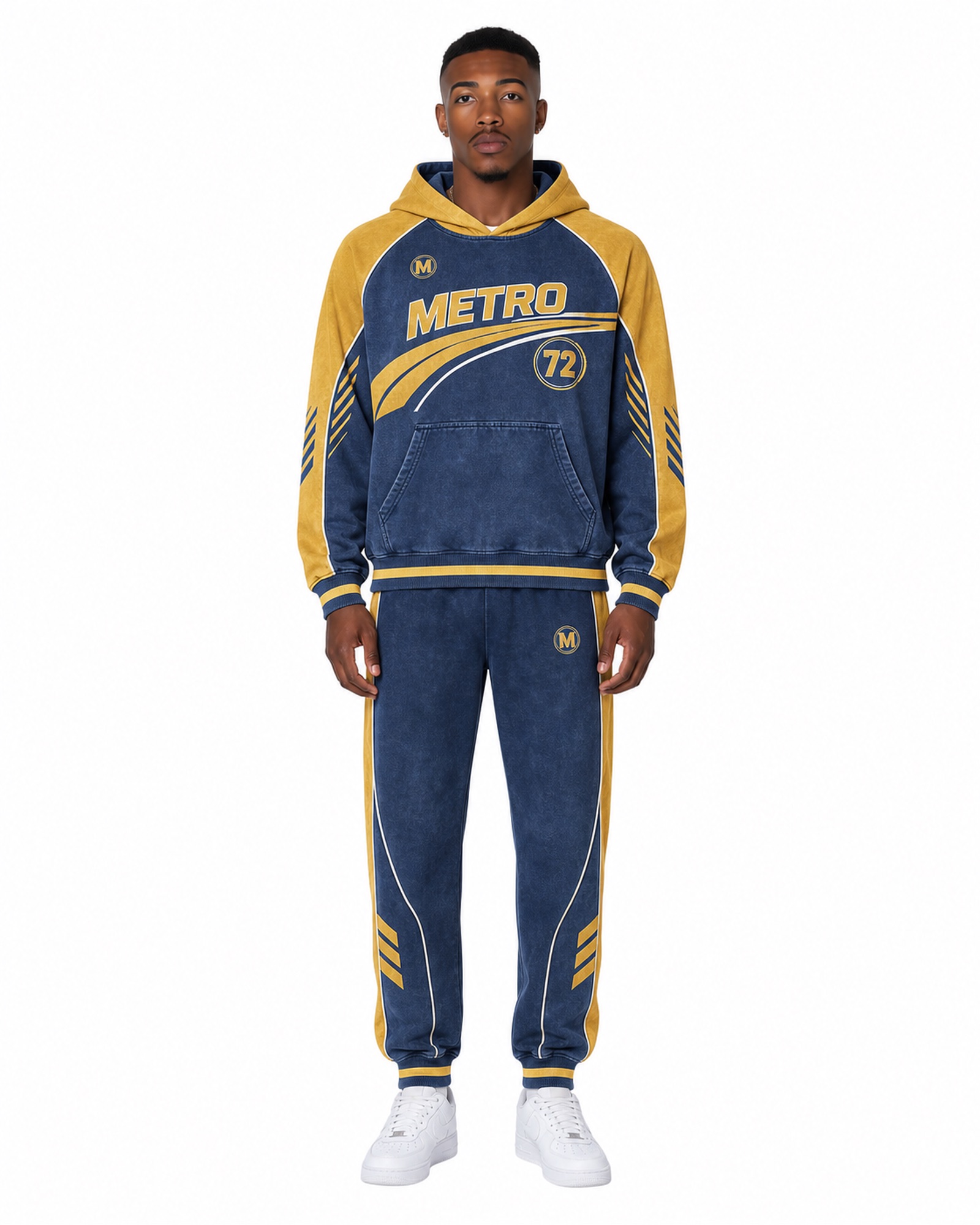 METRO Varsity Line Tracksuit front product view on a white background