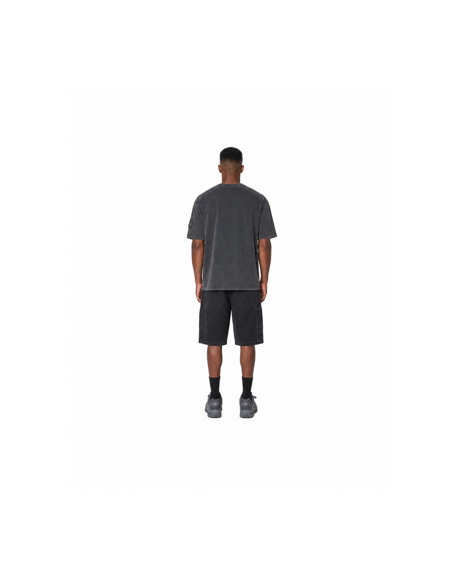 METRO Asphalt Echo Oversized Tee back product view on a white background