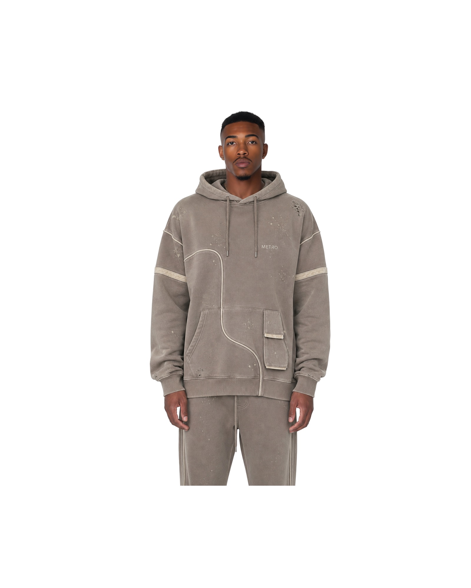METRO Stone Loop Tracksuit front product view on a white background