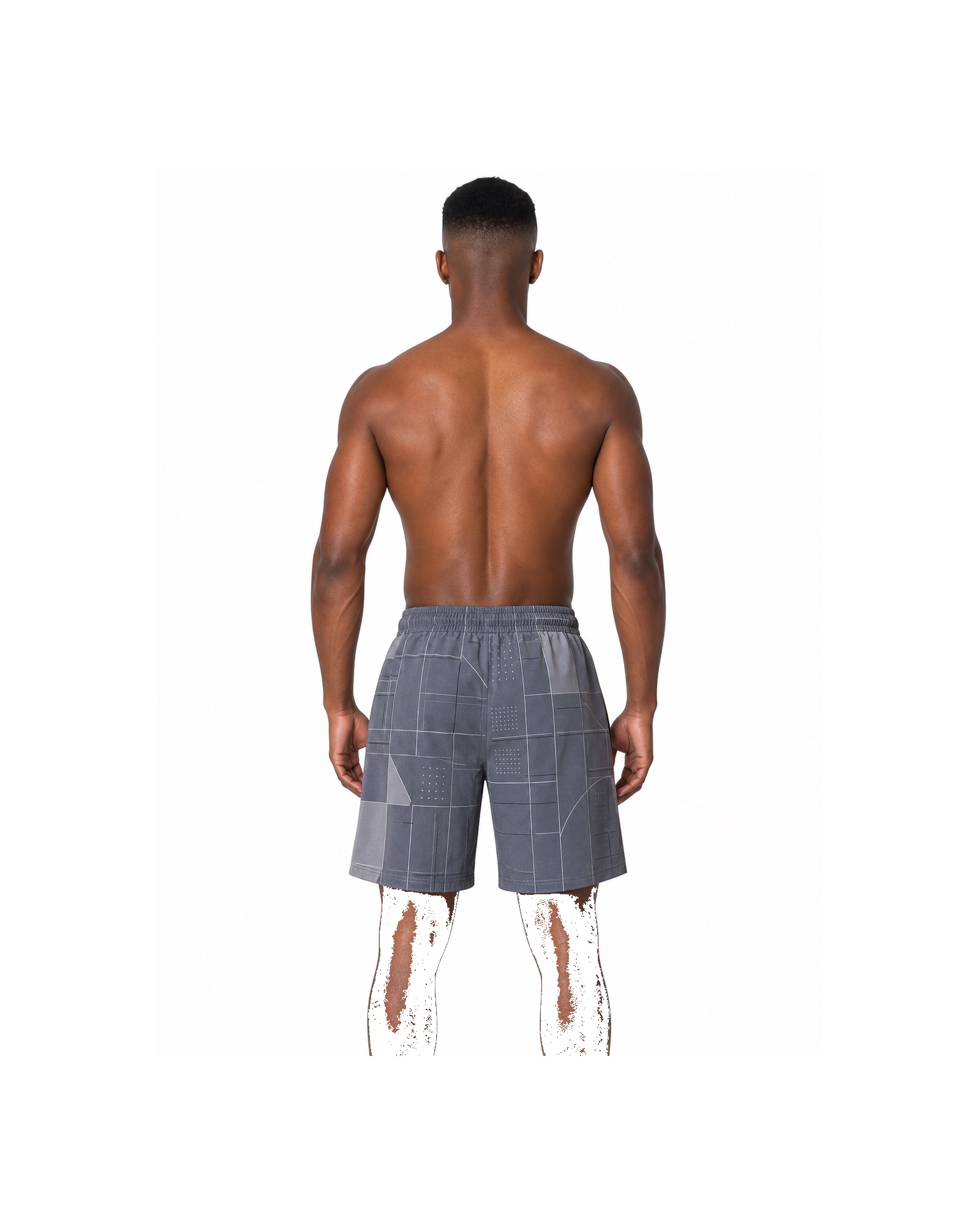 METRO Slate Platform Shorts back product view on a white background