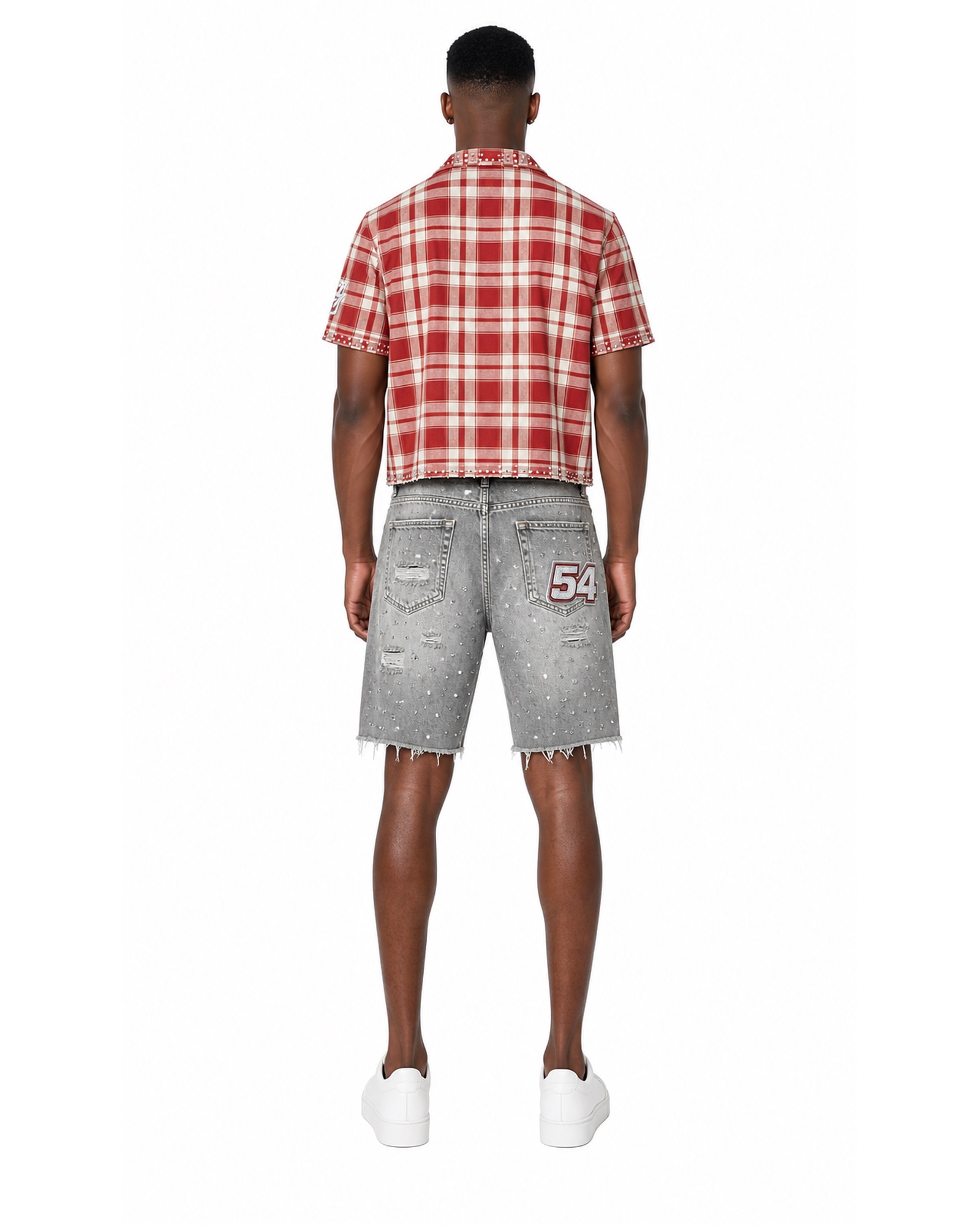METRO Red Junction Plaid Set back product view on a white background