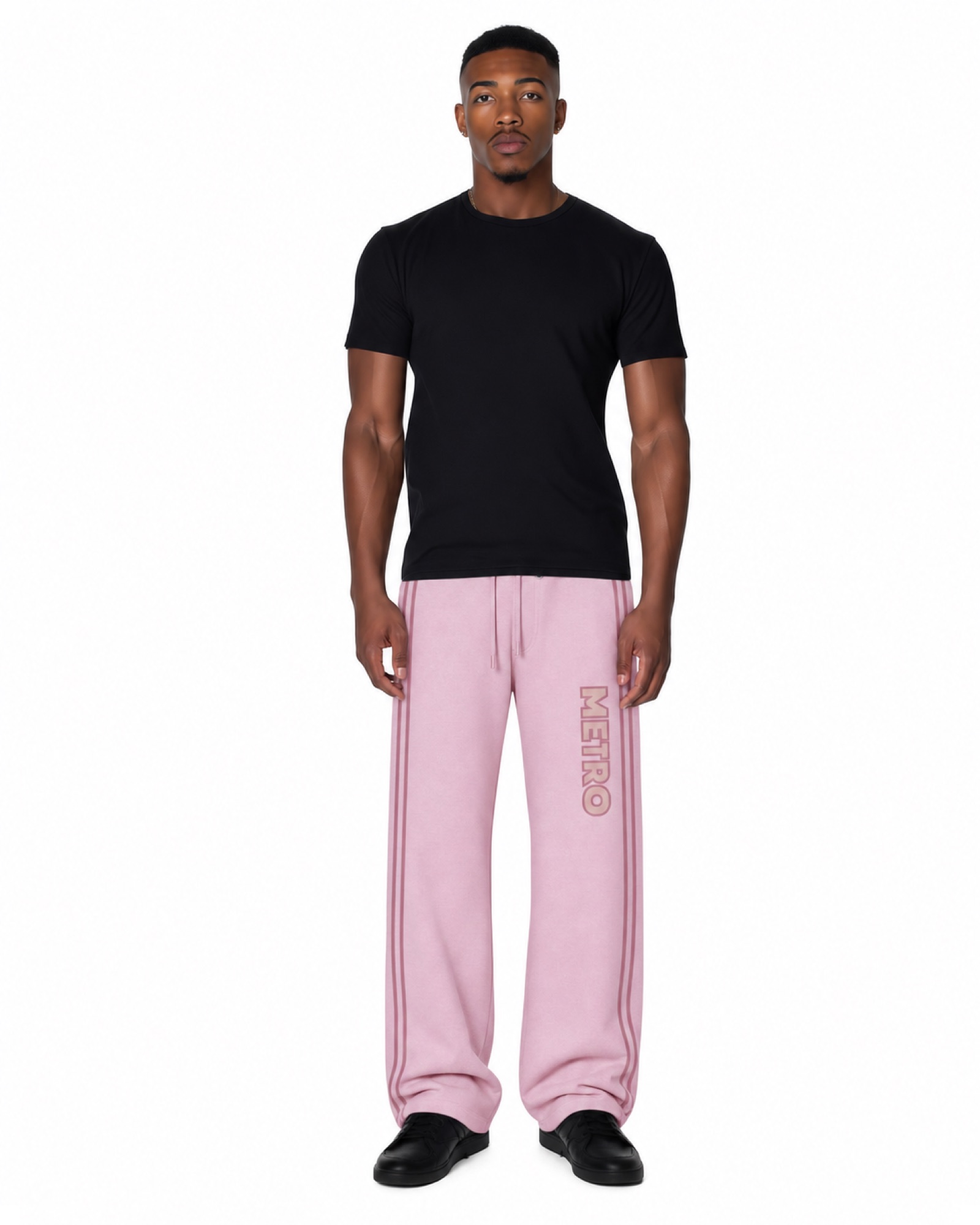 METRO Pink Platform Wide Pants front product view on a white background