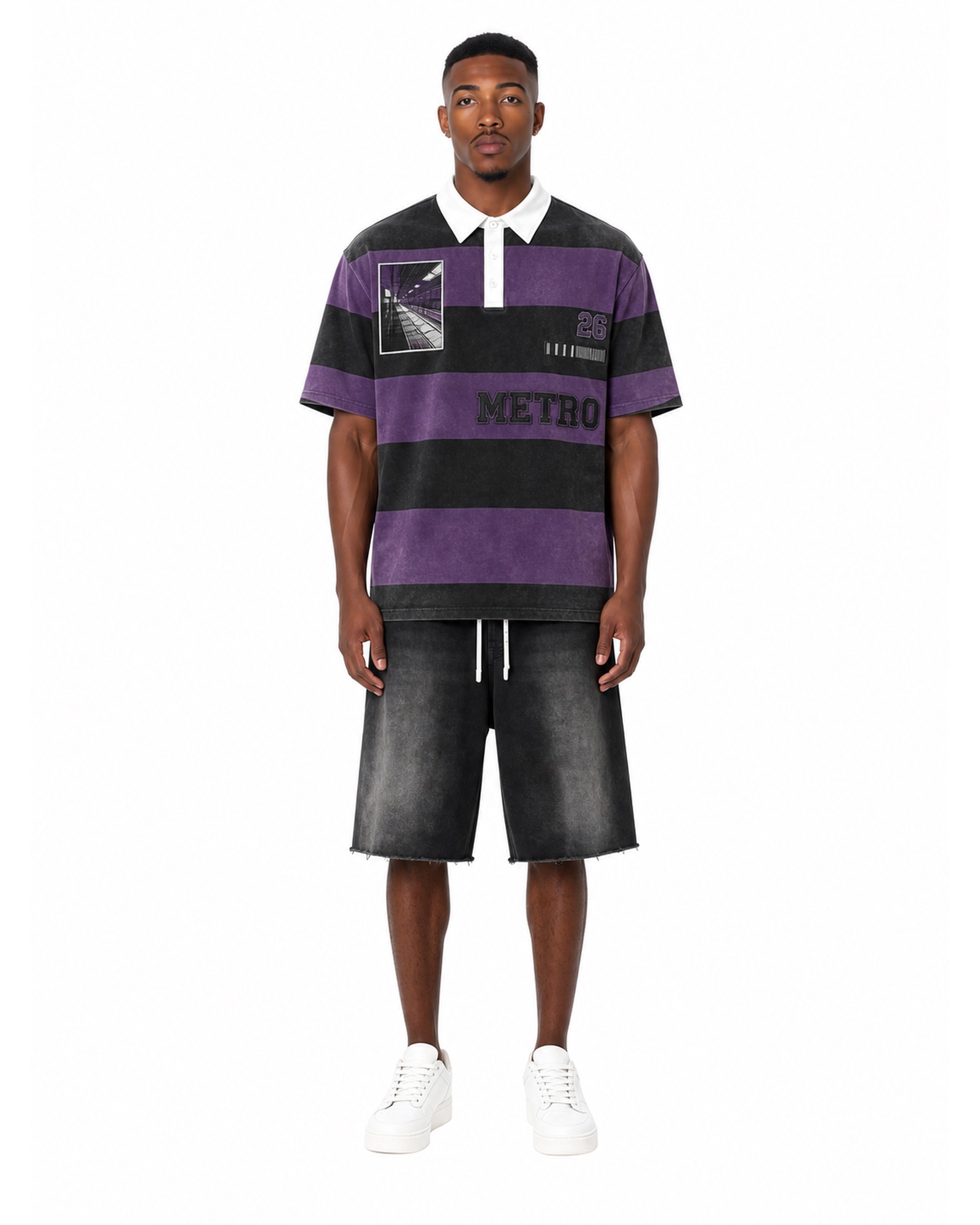 METRO Violet Platform Polo Set front product view on a white background