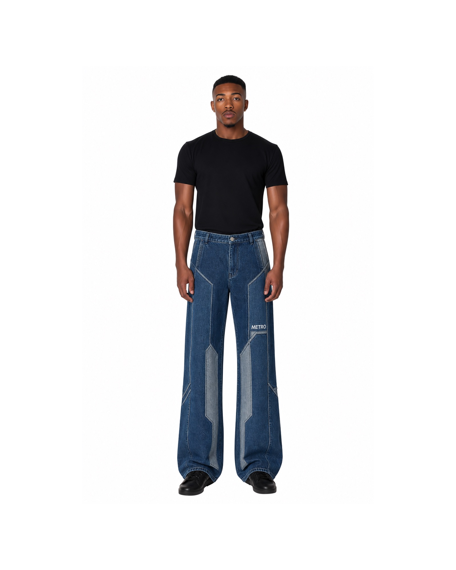 METRO Nightsplice Wide Jeans front product view on a white background