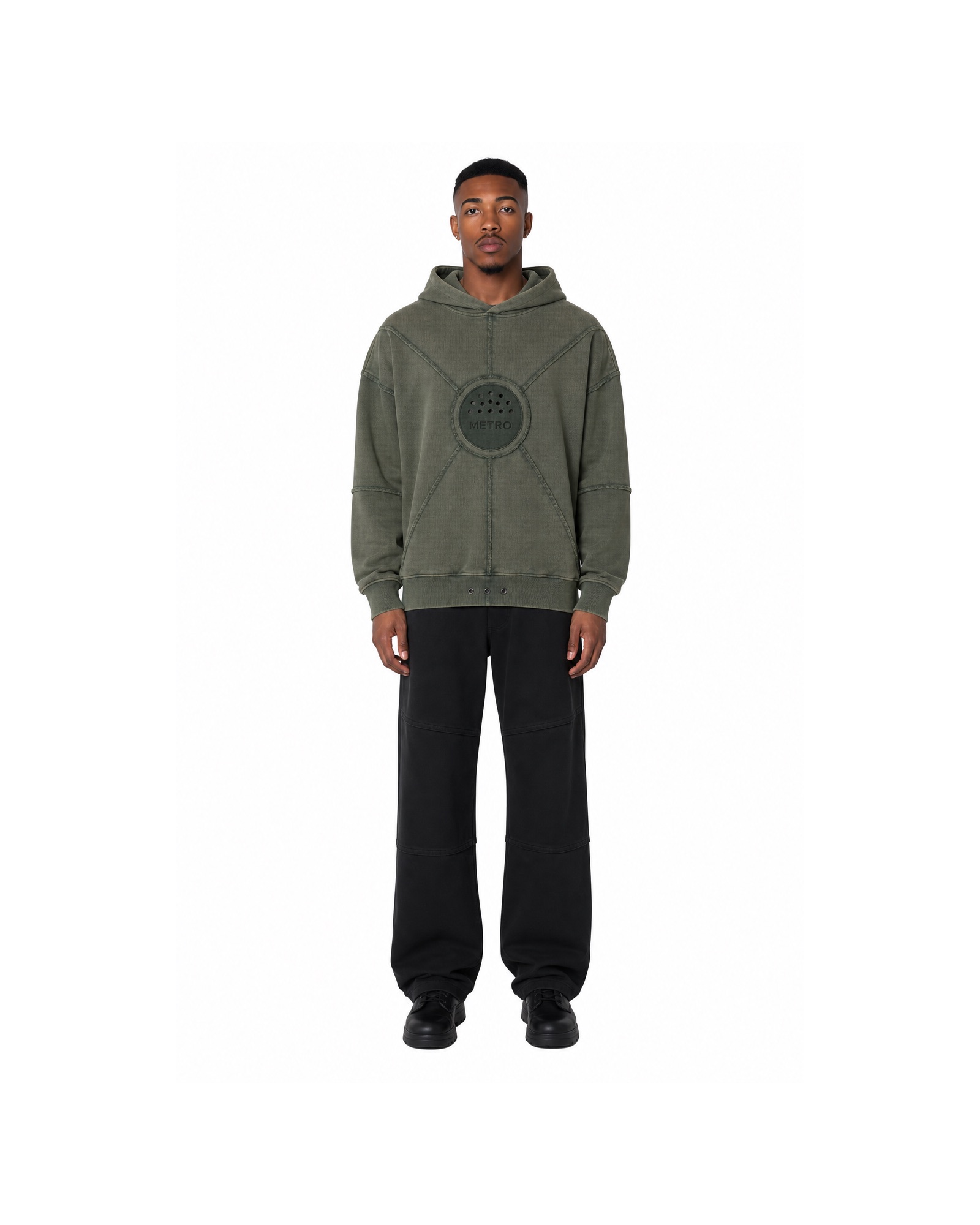 METRO Signal Orbit Hoodie front product view on a white background