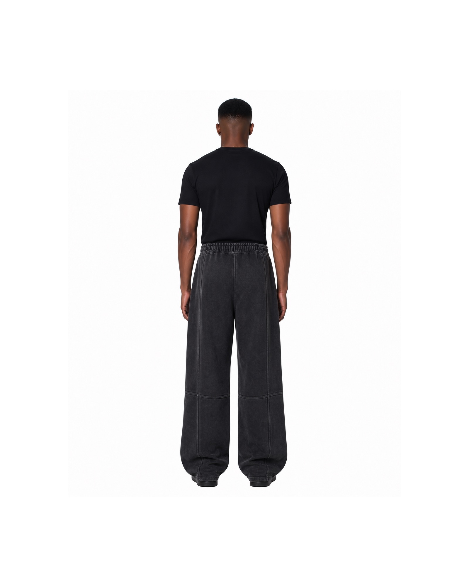 METRO Coal Grid Wide-Leg Sweatpants back product view on a white background