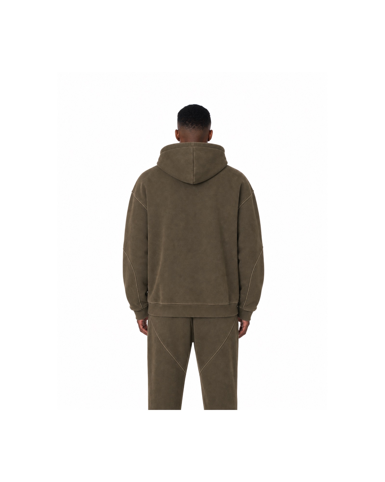 METRO Earthwork Panel Hoodie back product view on a white background