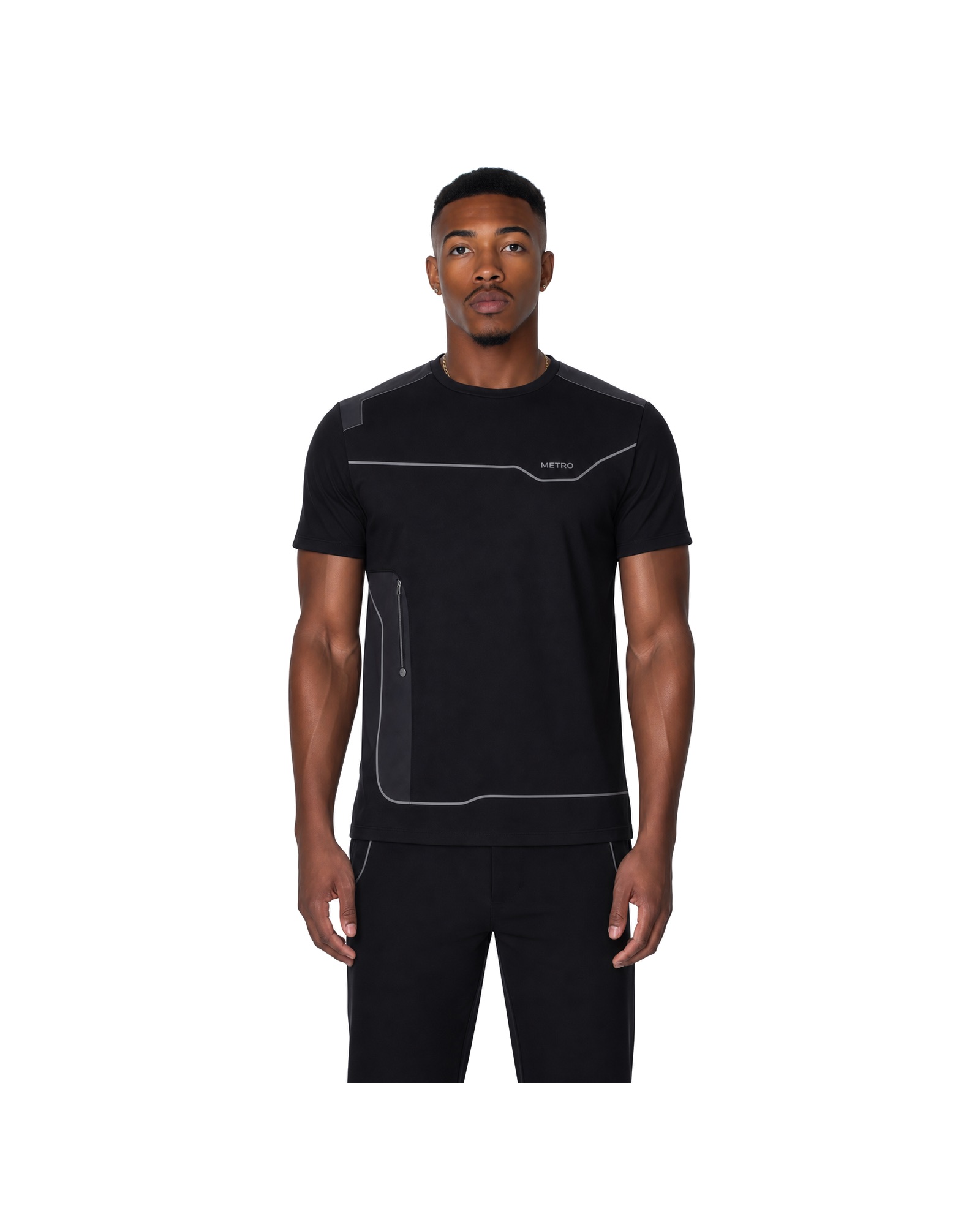 METRO Black Concourse Tee front product view on a white background