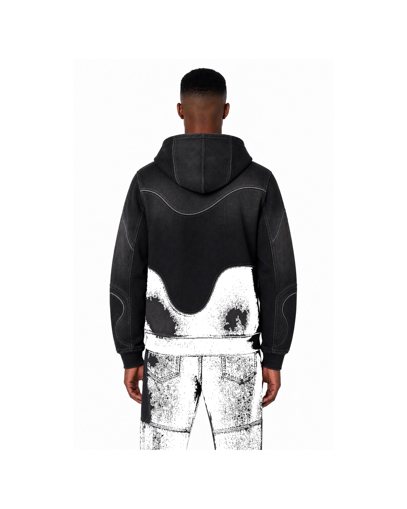 METRO Black Current Zip Jacket back product view on a white background