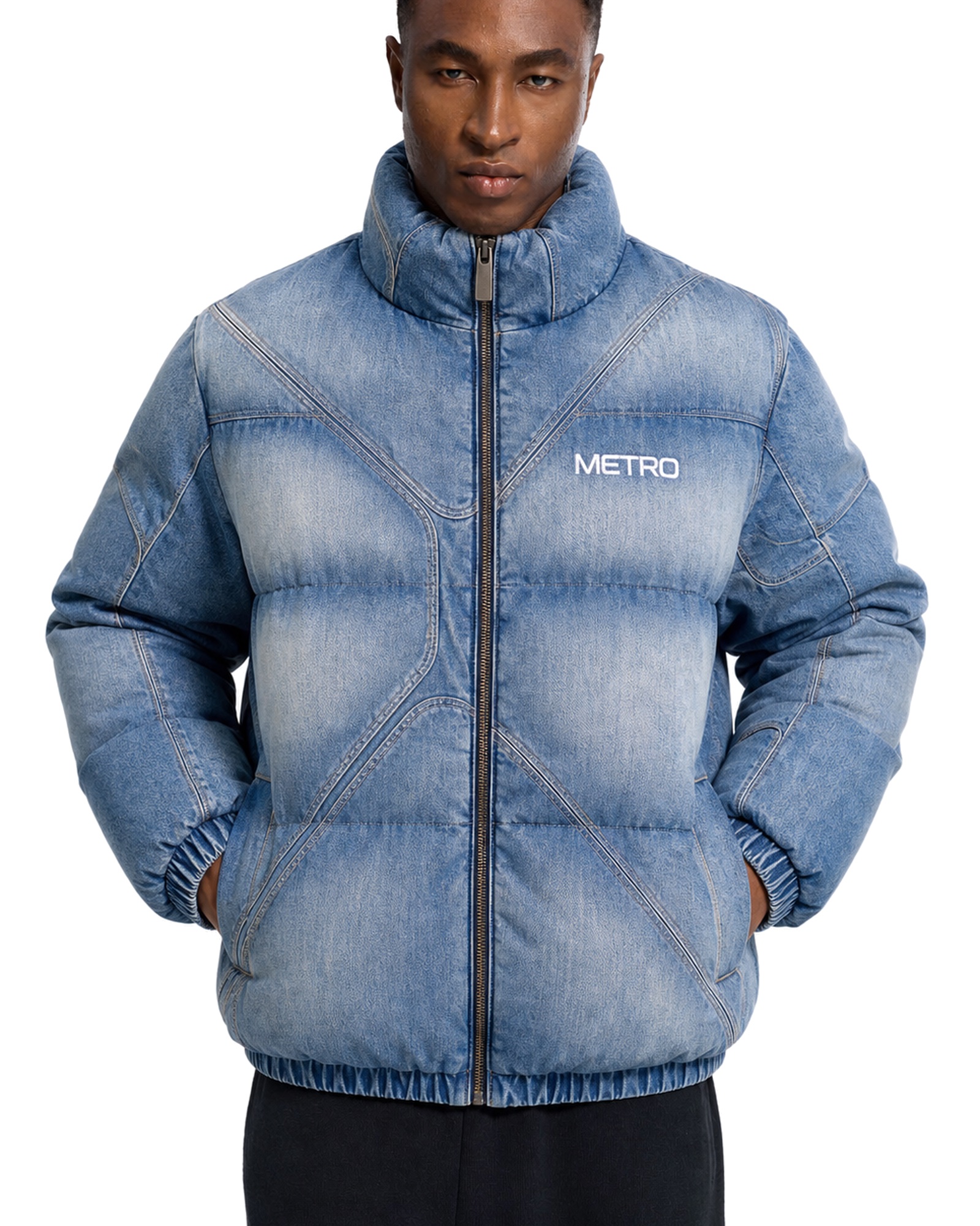 METRO Bluehour Fade Puffer front product view on a white background