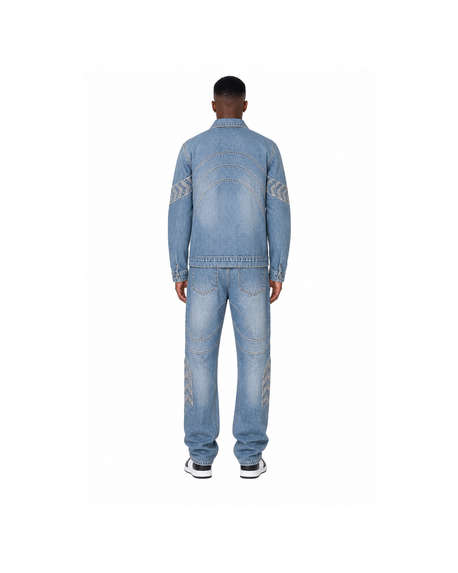 METRO Washed Transit Denim Set back product view on a white background