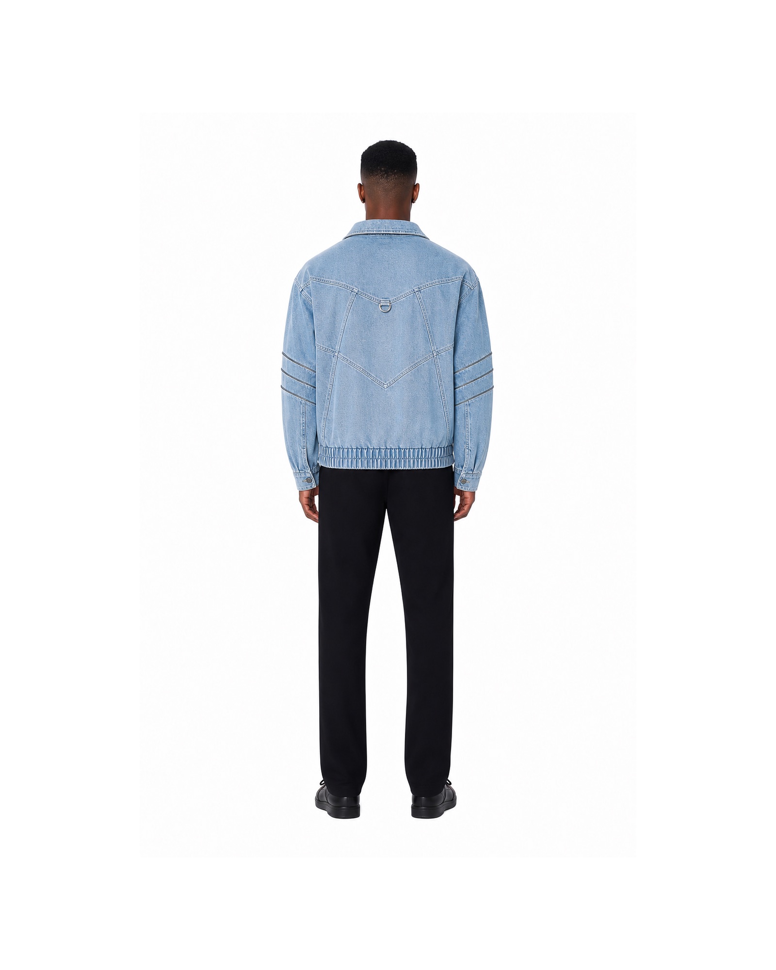METRO Blue Depot Denim Jacket back product view on a white background