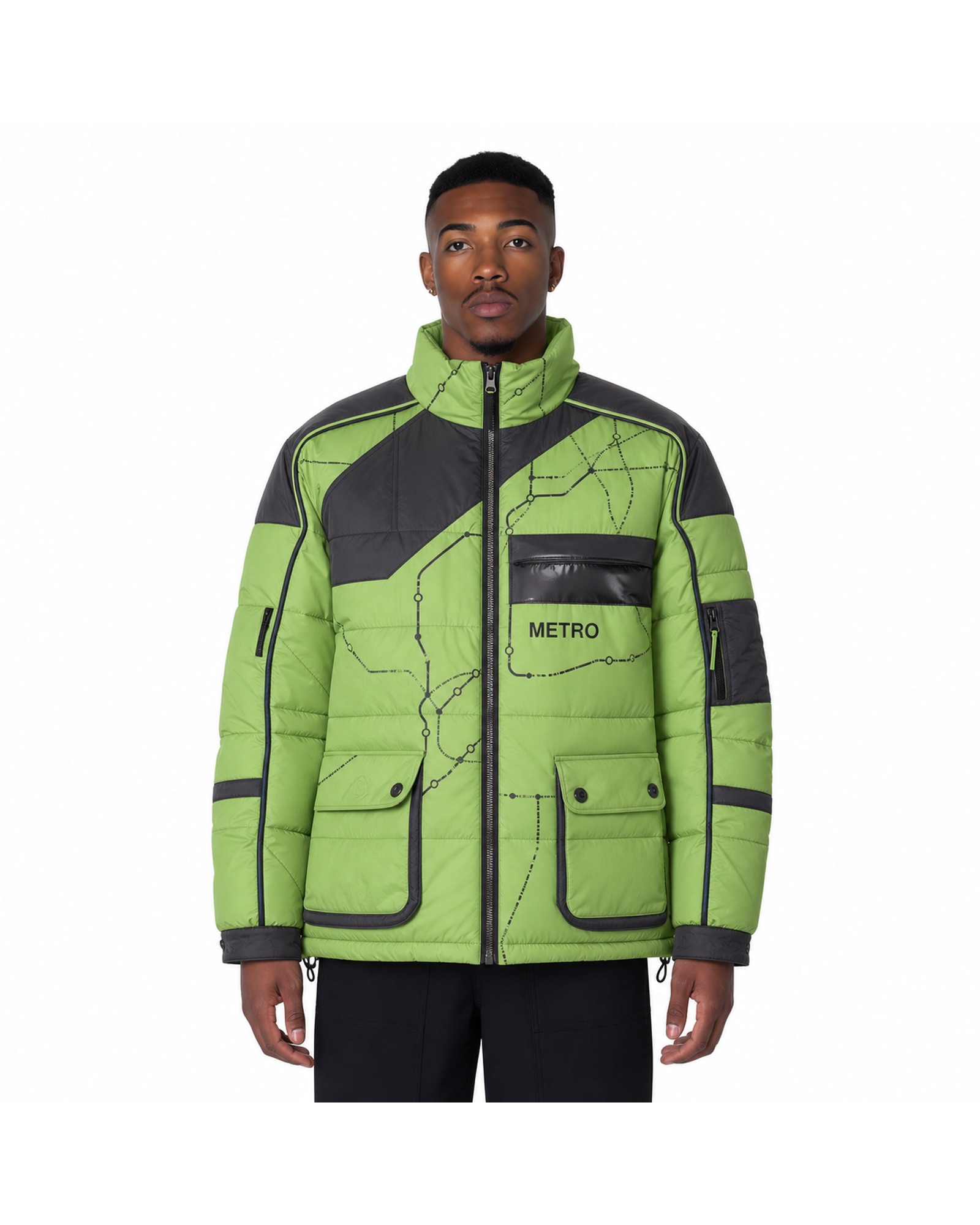 METRO Beacon Grid Puffer front product view on a white background