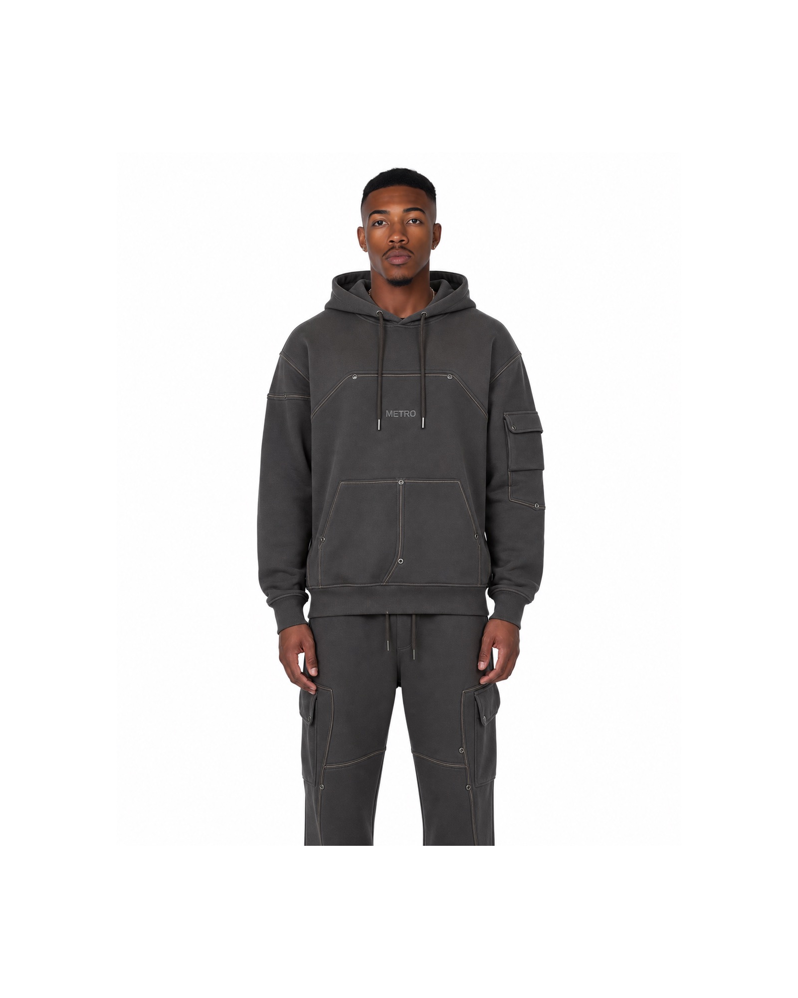 METRO Underpass Utility Hoodie Set front product view on a white background