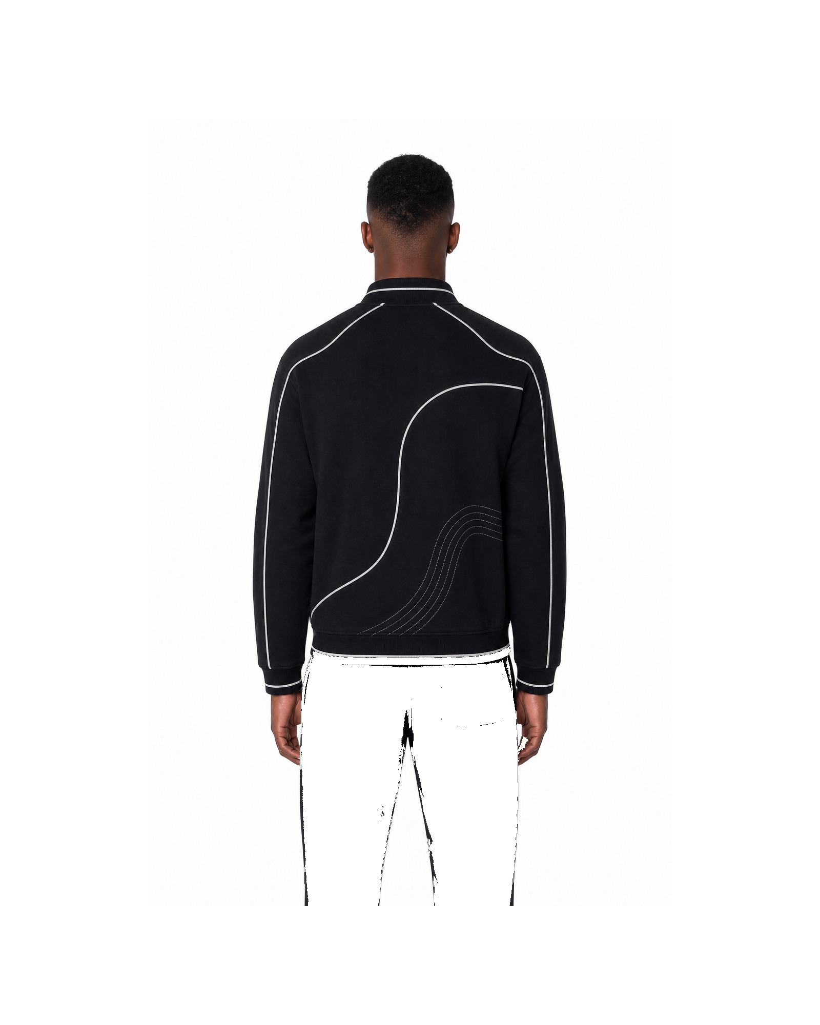METRO White Blueprint Zip Set back product view on a white background