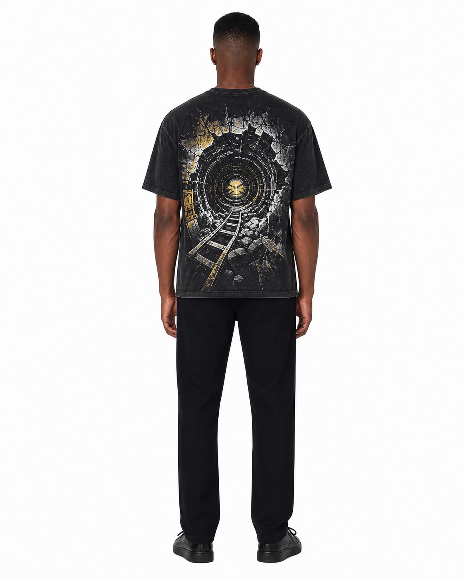 METRO Night Compass Graphic Tee back product view on a white background