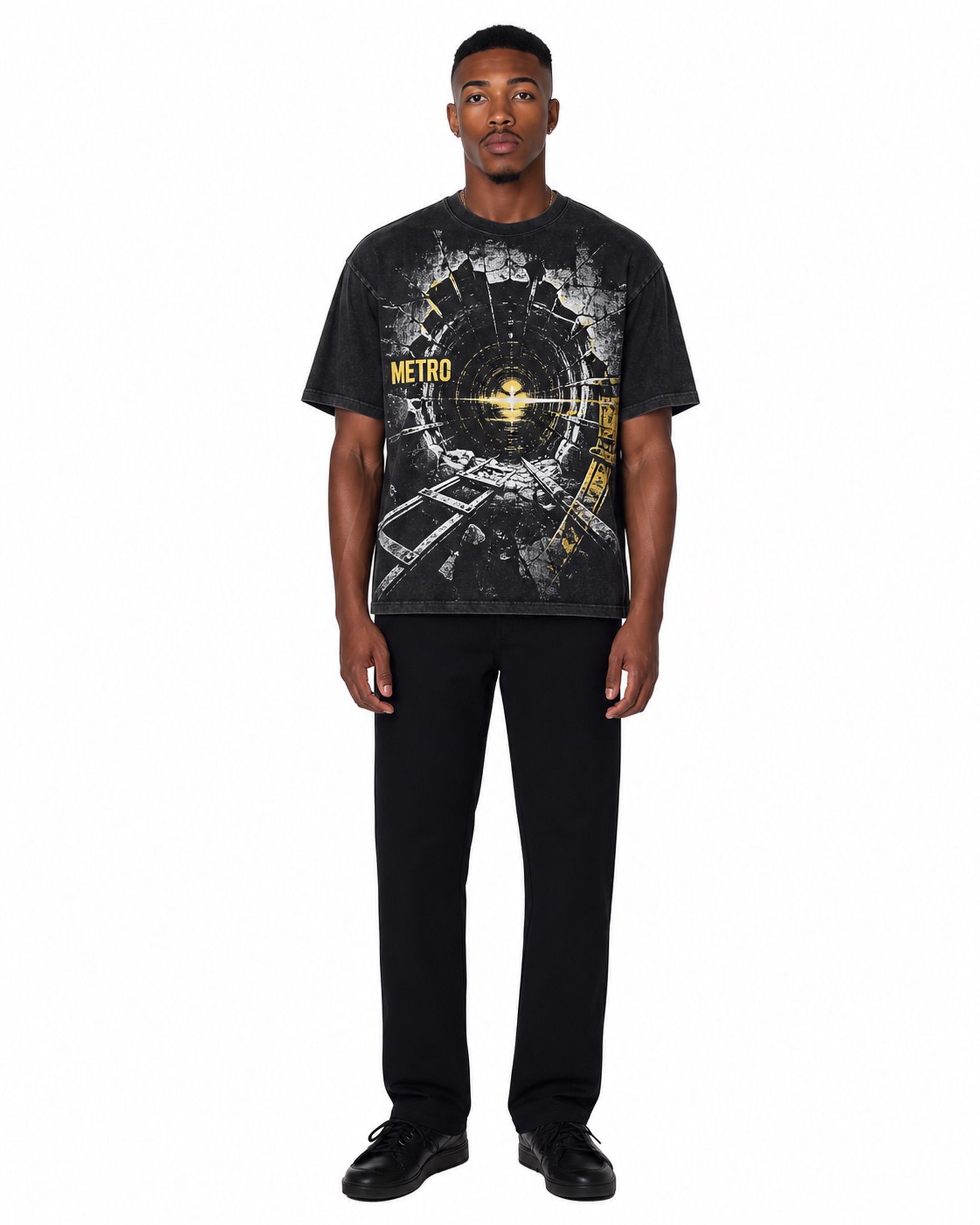 METRO Night Compass Graphic Tee front product view on a white background