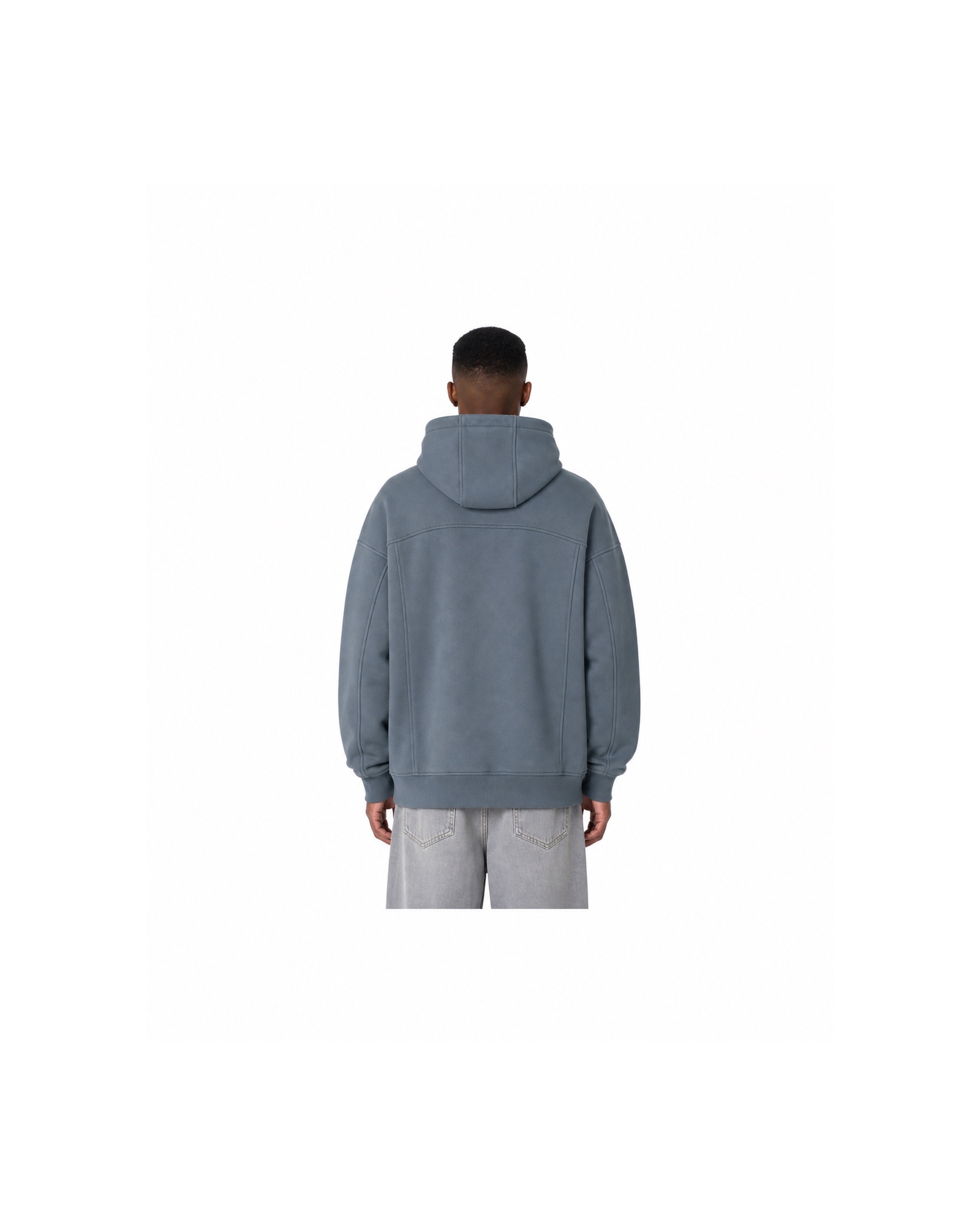 METRO Steel Gate Pullover Hoodie back product view on a white background