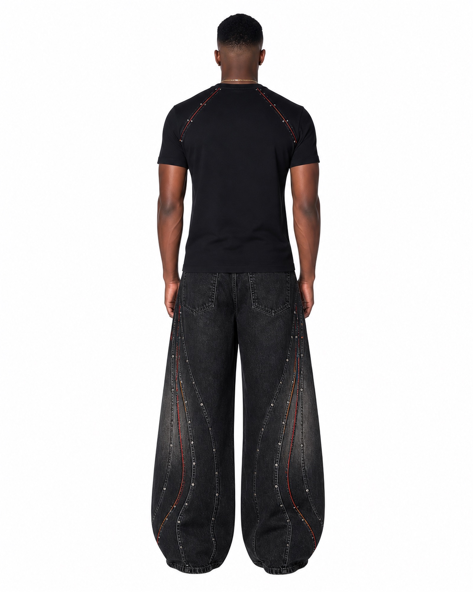 METRO Midnight Comet Wide Pants back product view on a white background