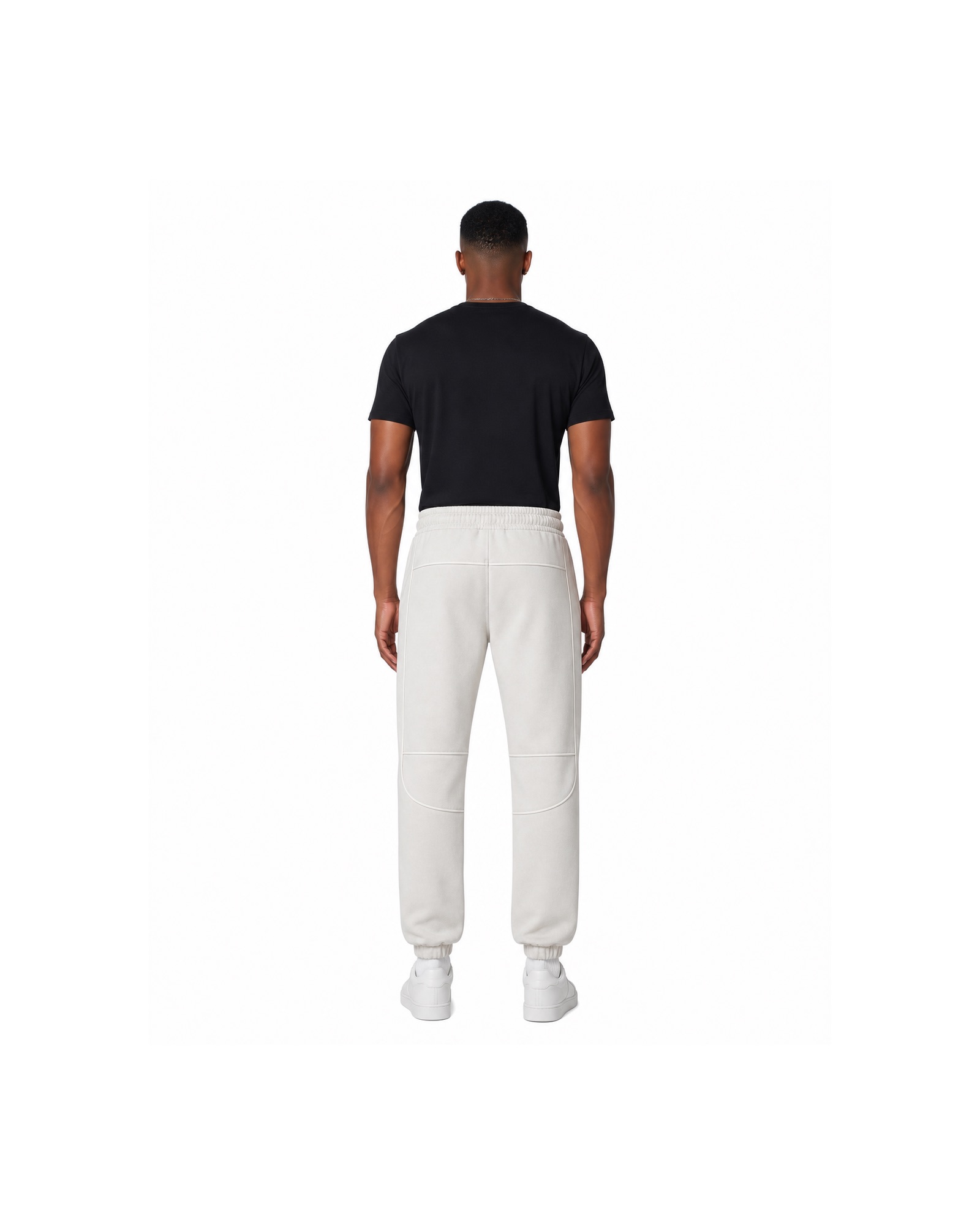 METRO Ivory Circuit Joggers back product view on a white background