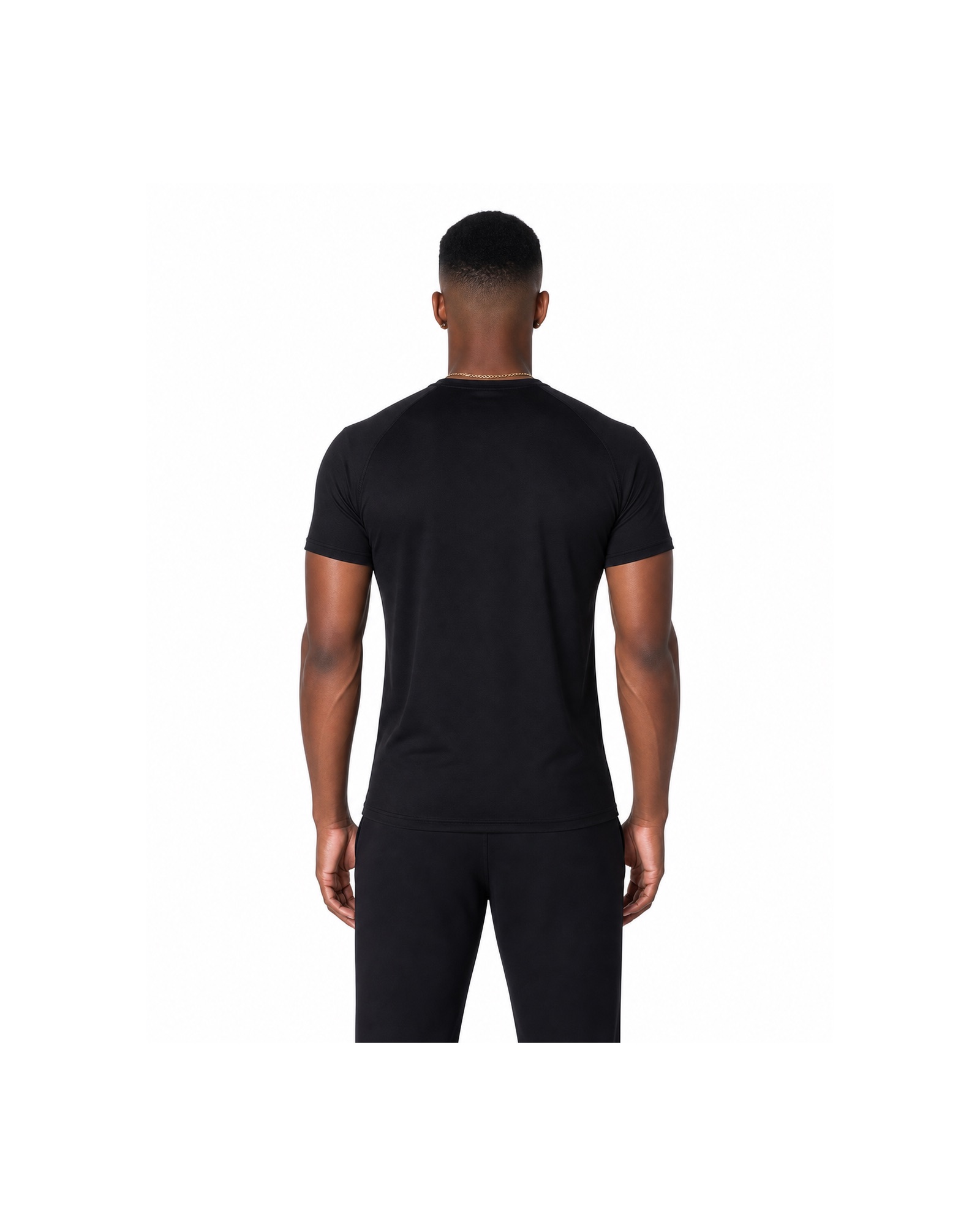 METRO Black Velocity Compression Tee back product view on a white background