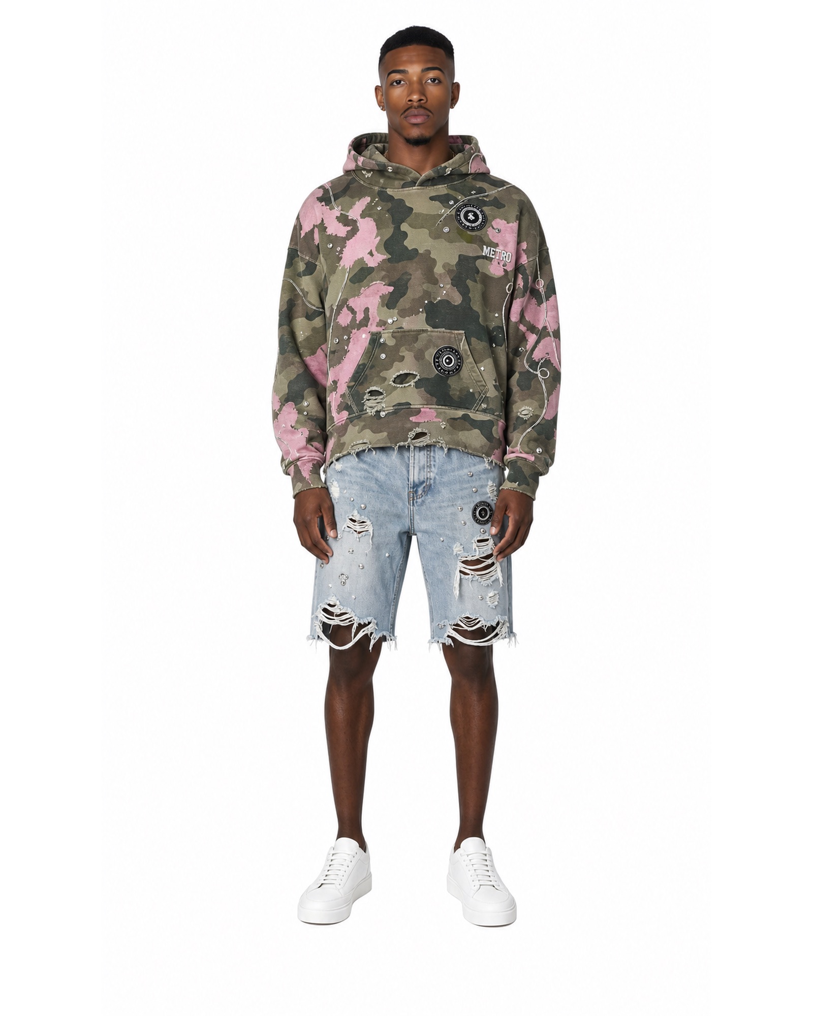 METRO Rose Moss Hoodie Set front product view on a white background