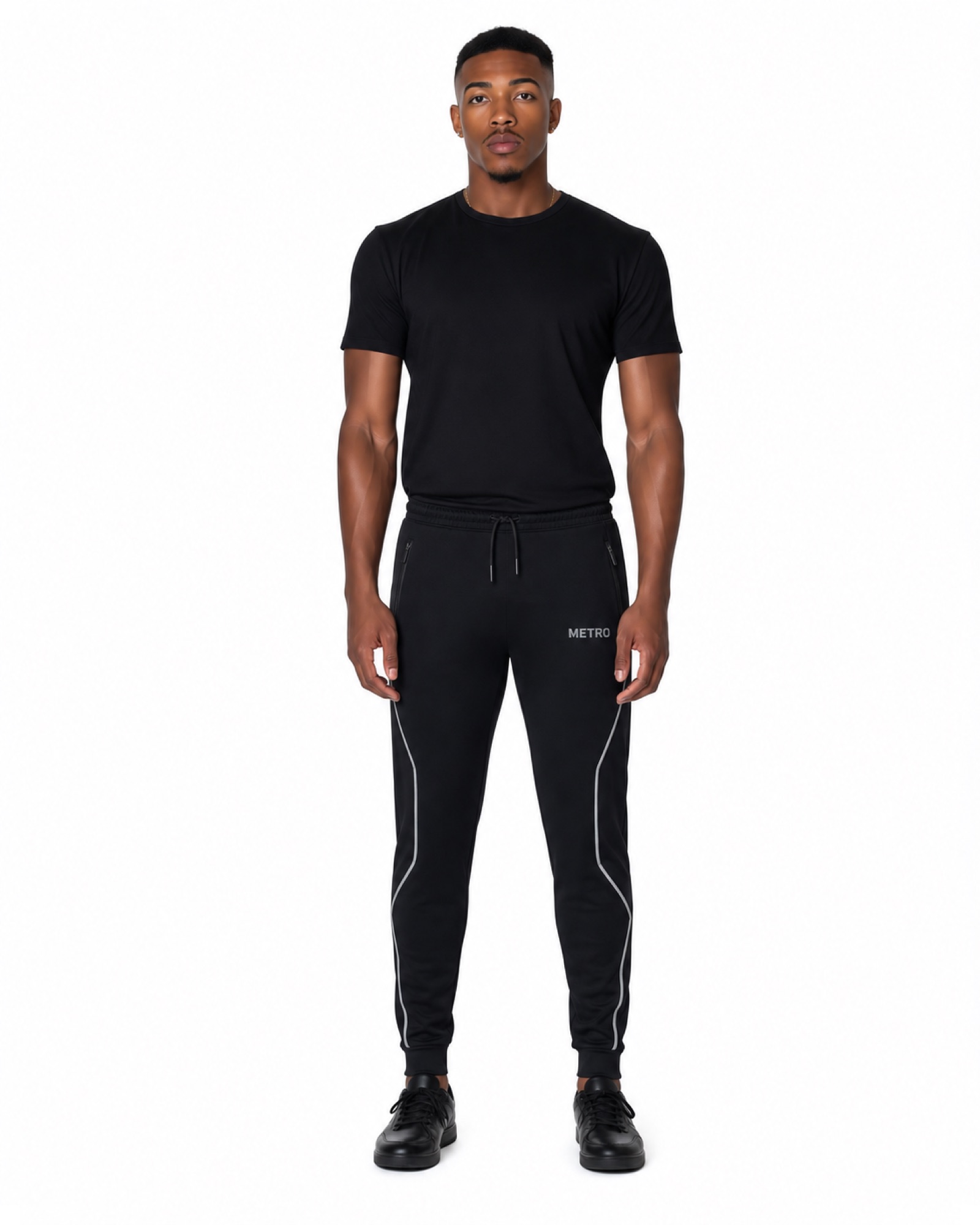 METRO Midnight Arc Tech Joggers front product view on a white background