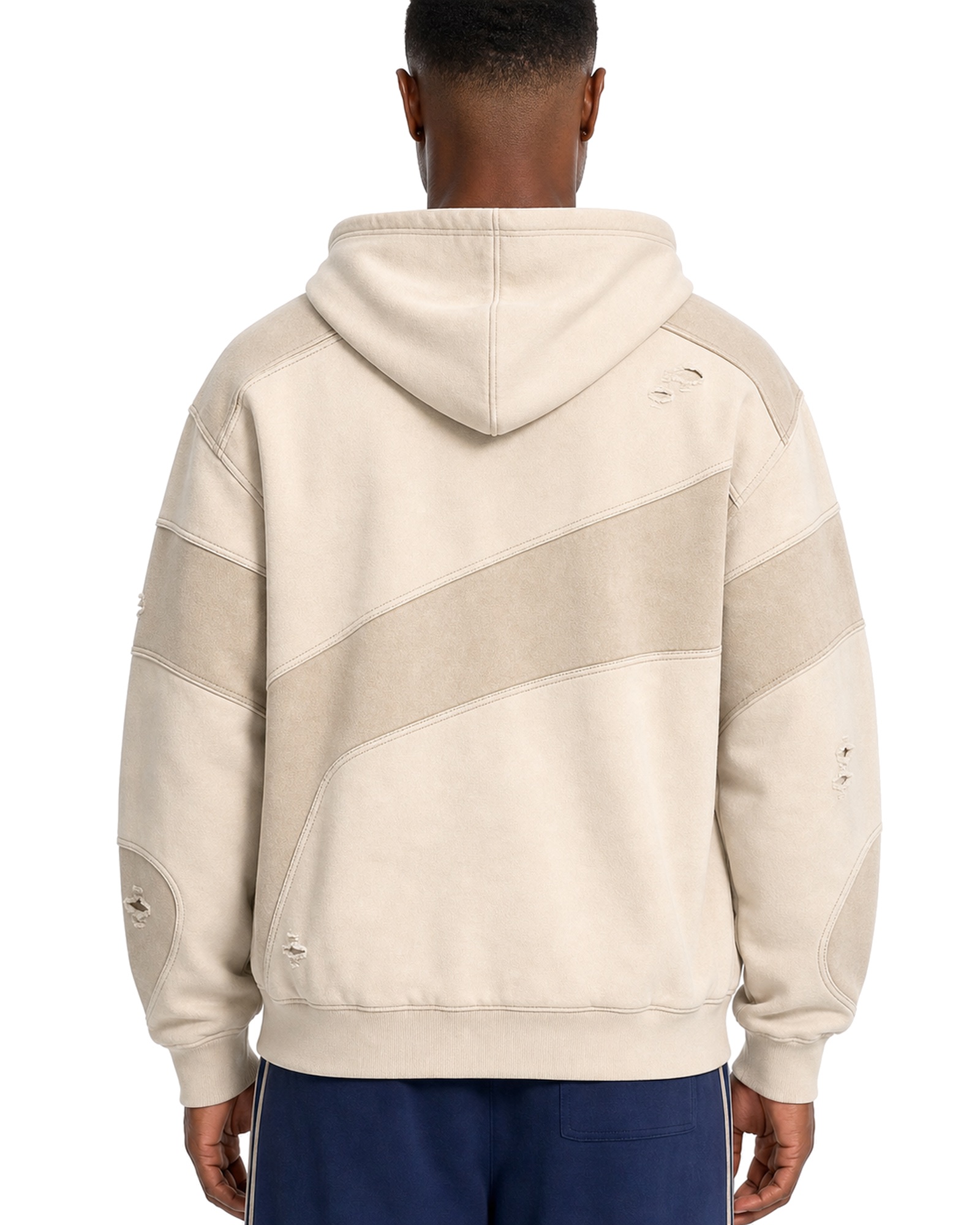 METRO Dawn Transfer Zip Hoodie back product view on a white background