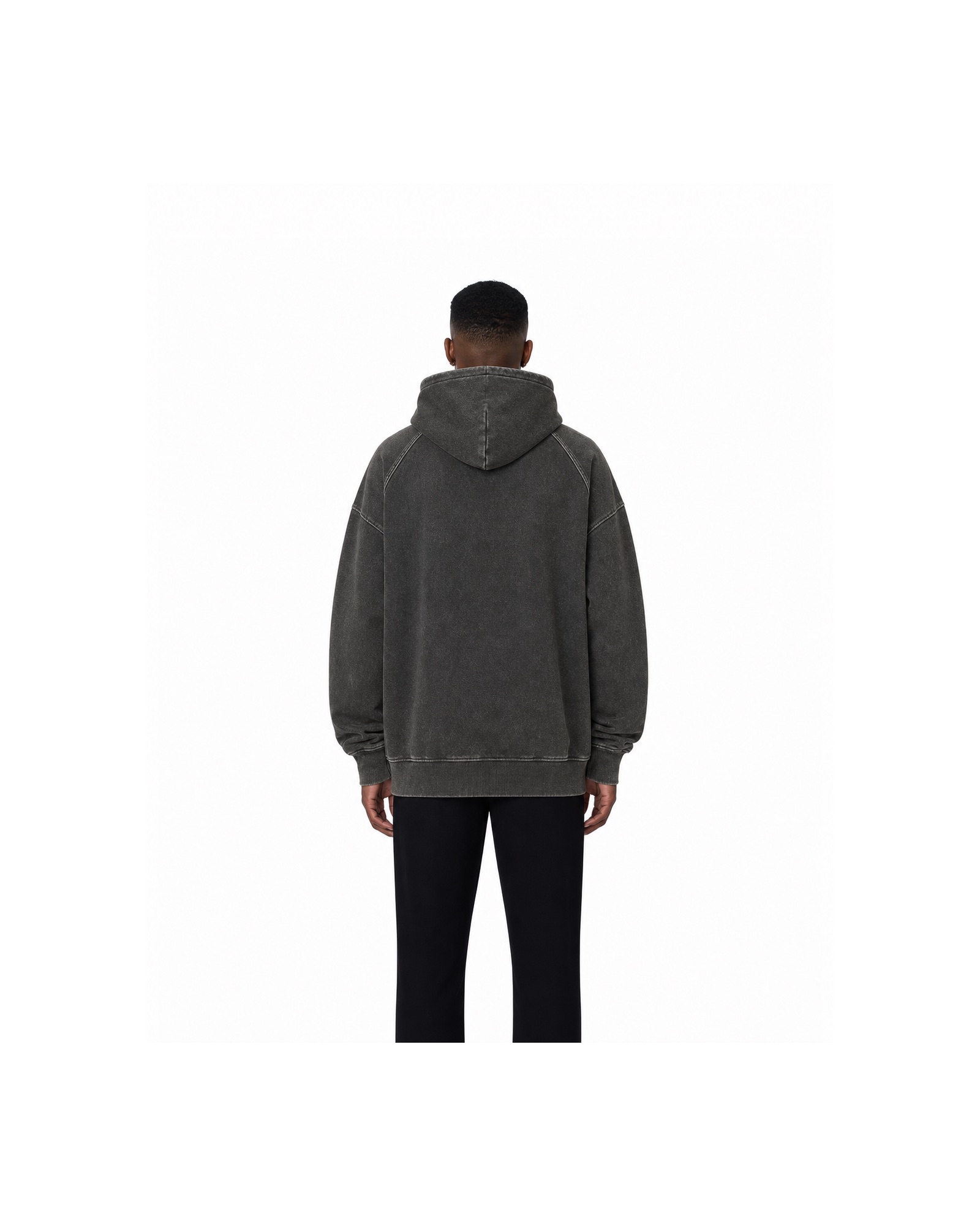 METRO Graphite Atlas Hoodie back product view on a white background