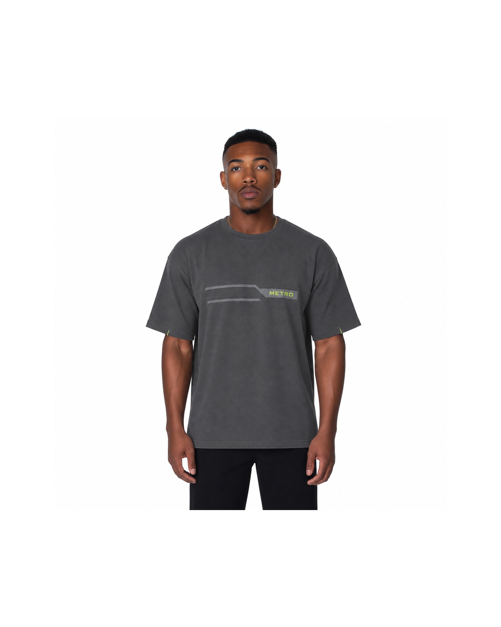 METRO Carbon Beam Oversized Tee front product view on a white background