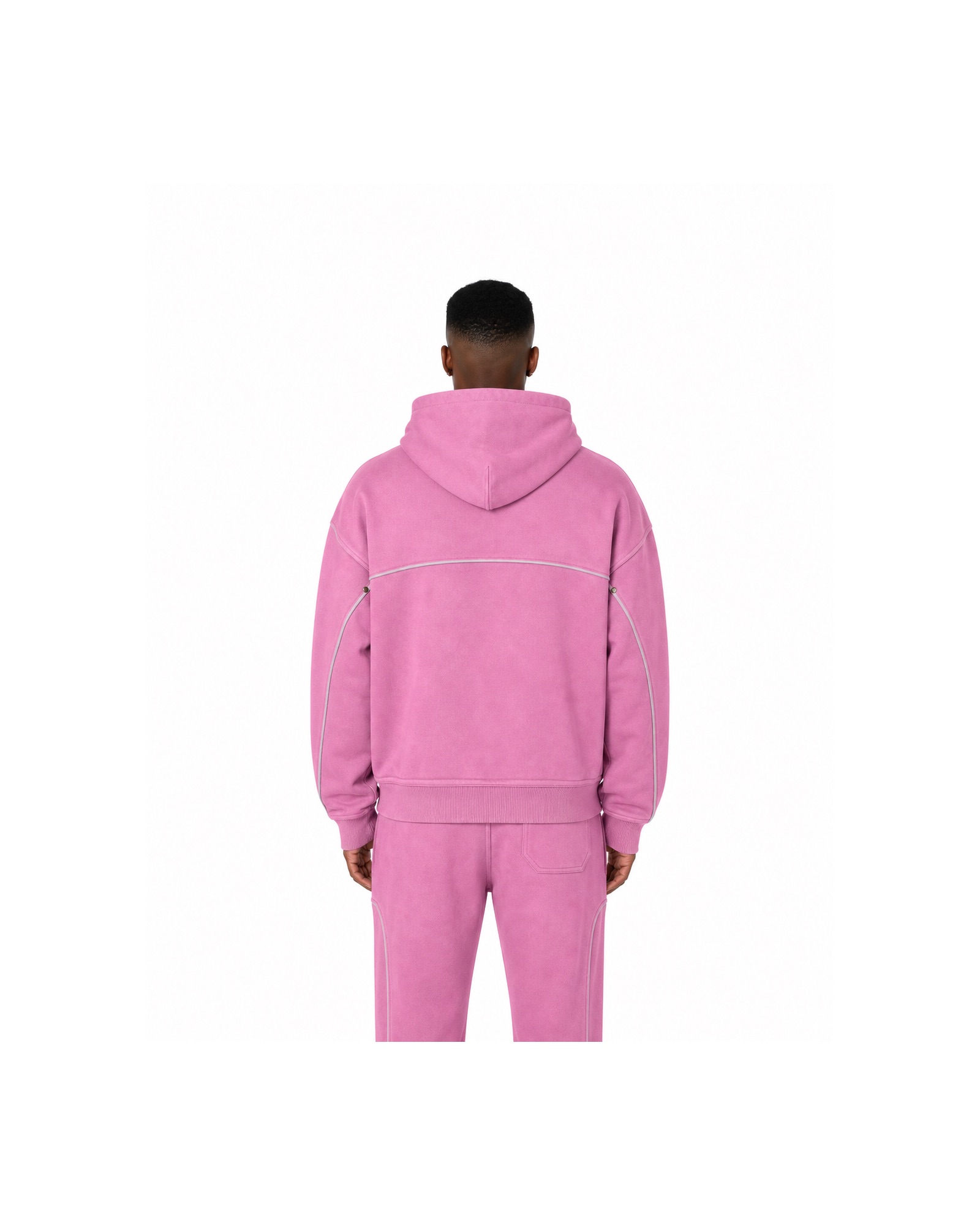 METRO Magenta Concourse Zip Set back product view on a white background