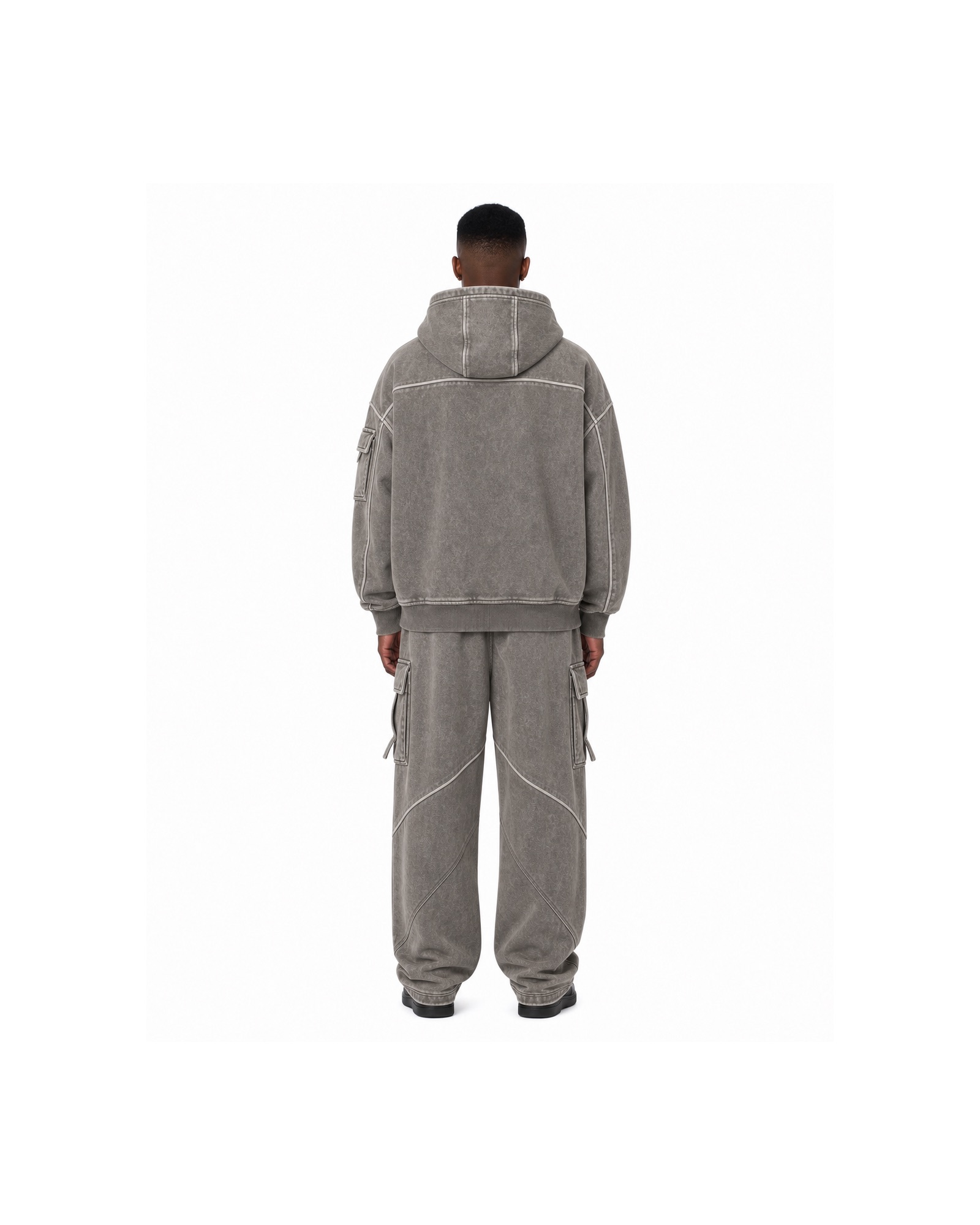 METRO Concrete Grid Tracksuit back product view on a white background