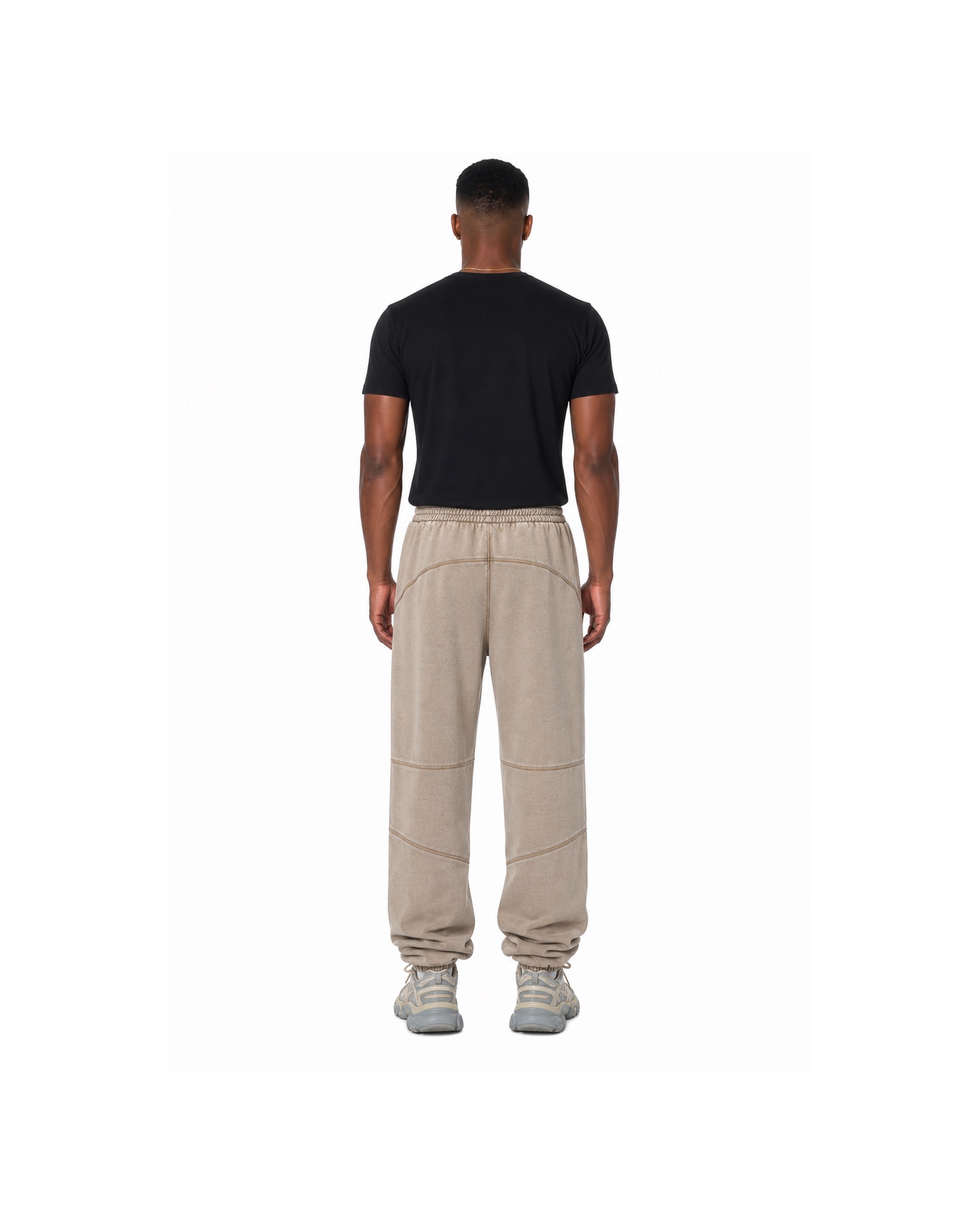METRO Taupe Concourse Joggers back product view on a white background
