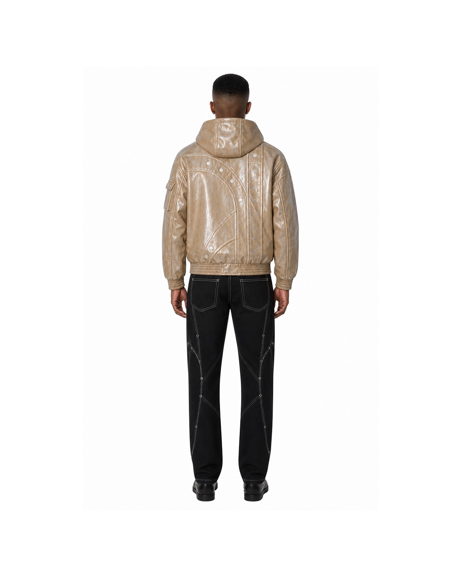 METRO Champagne Shell Jacket back product view on a white background