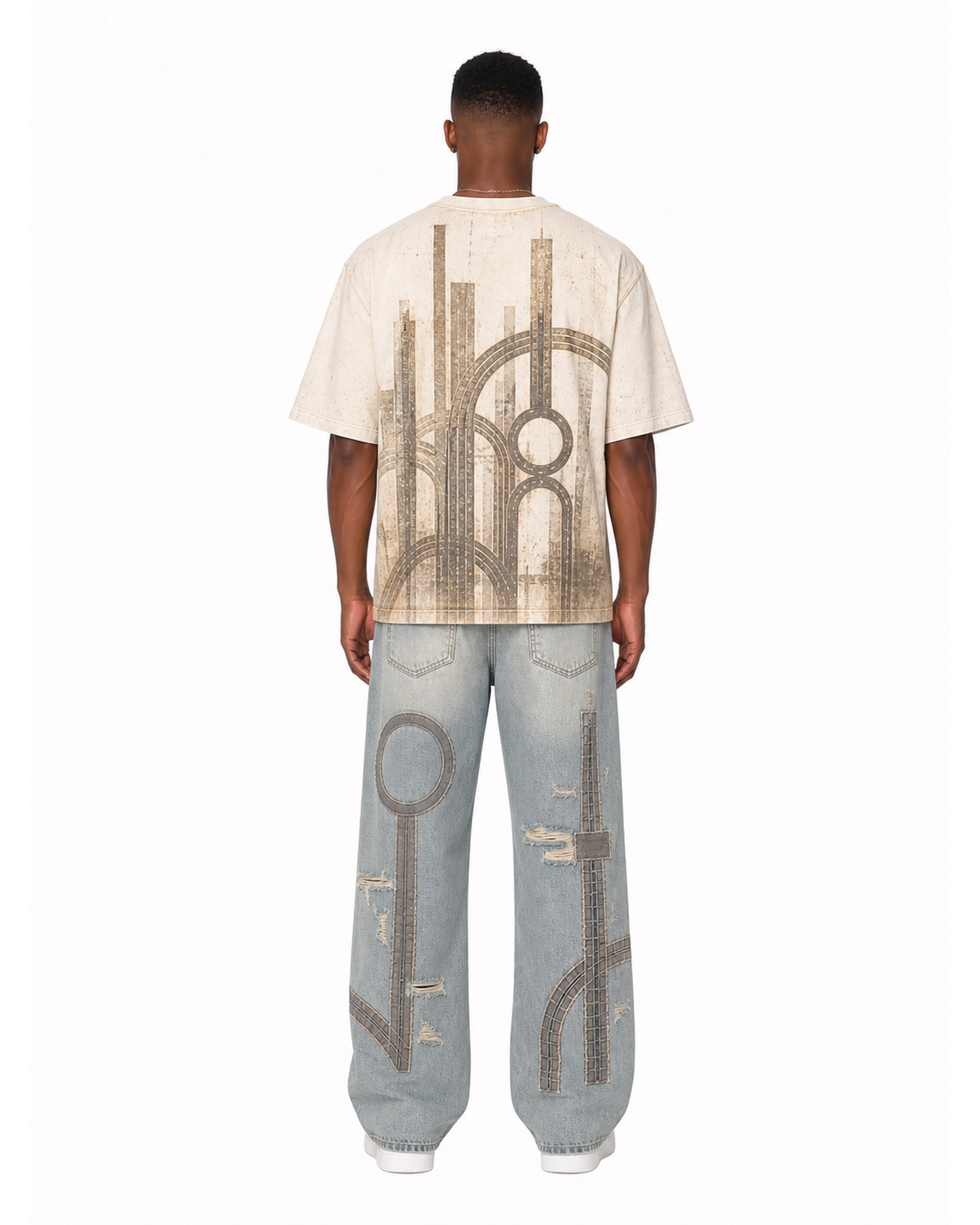 METRO Stone Arch Graphic Set back product view on a white background