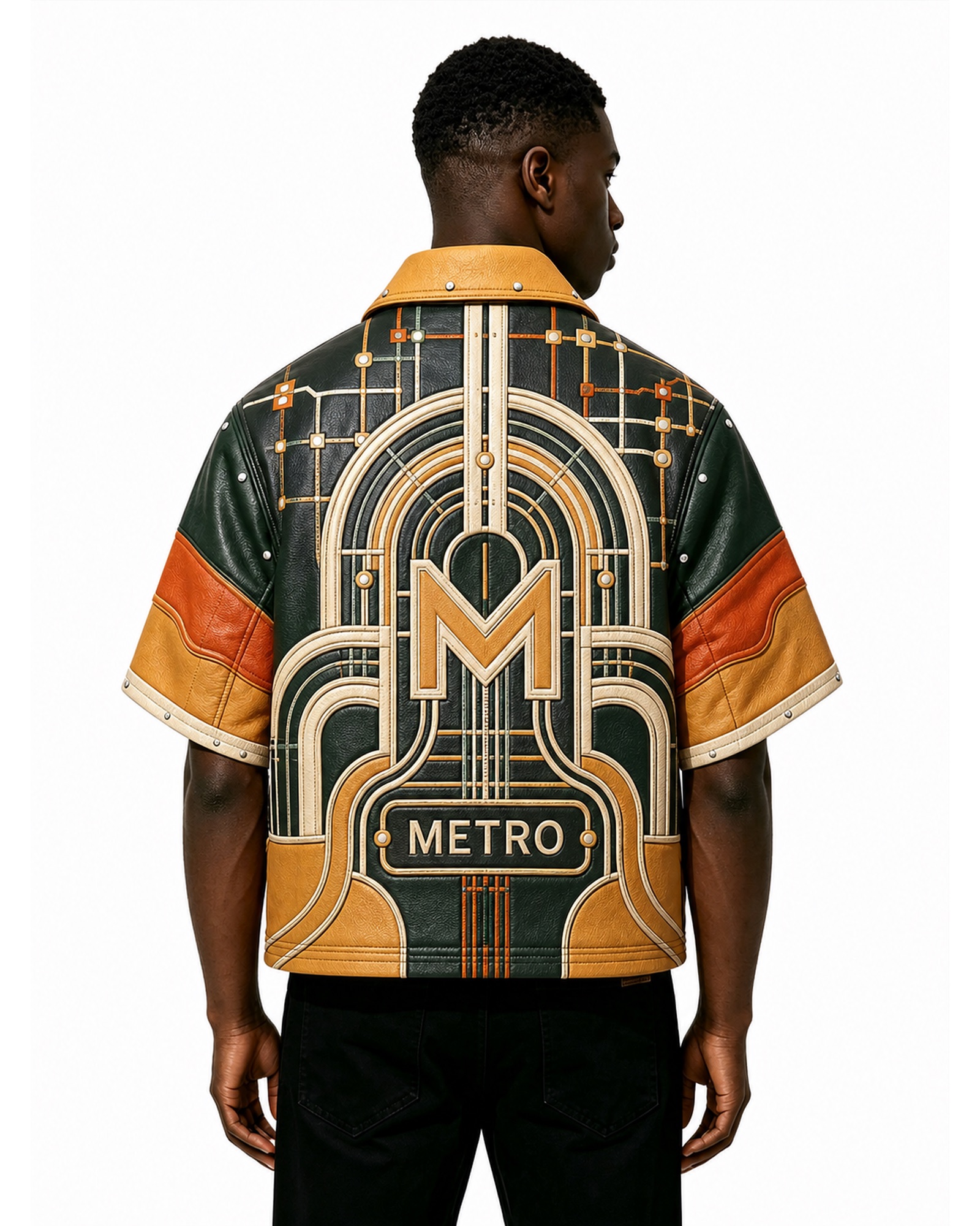 METRO Mosaic Gateway Camp Shirt back product view on a white background