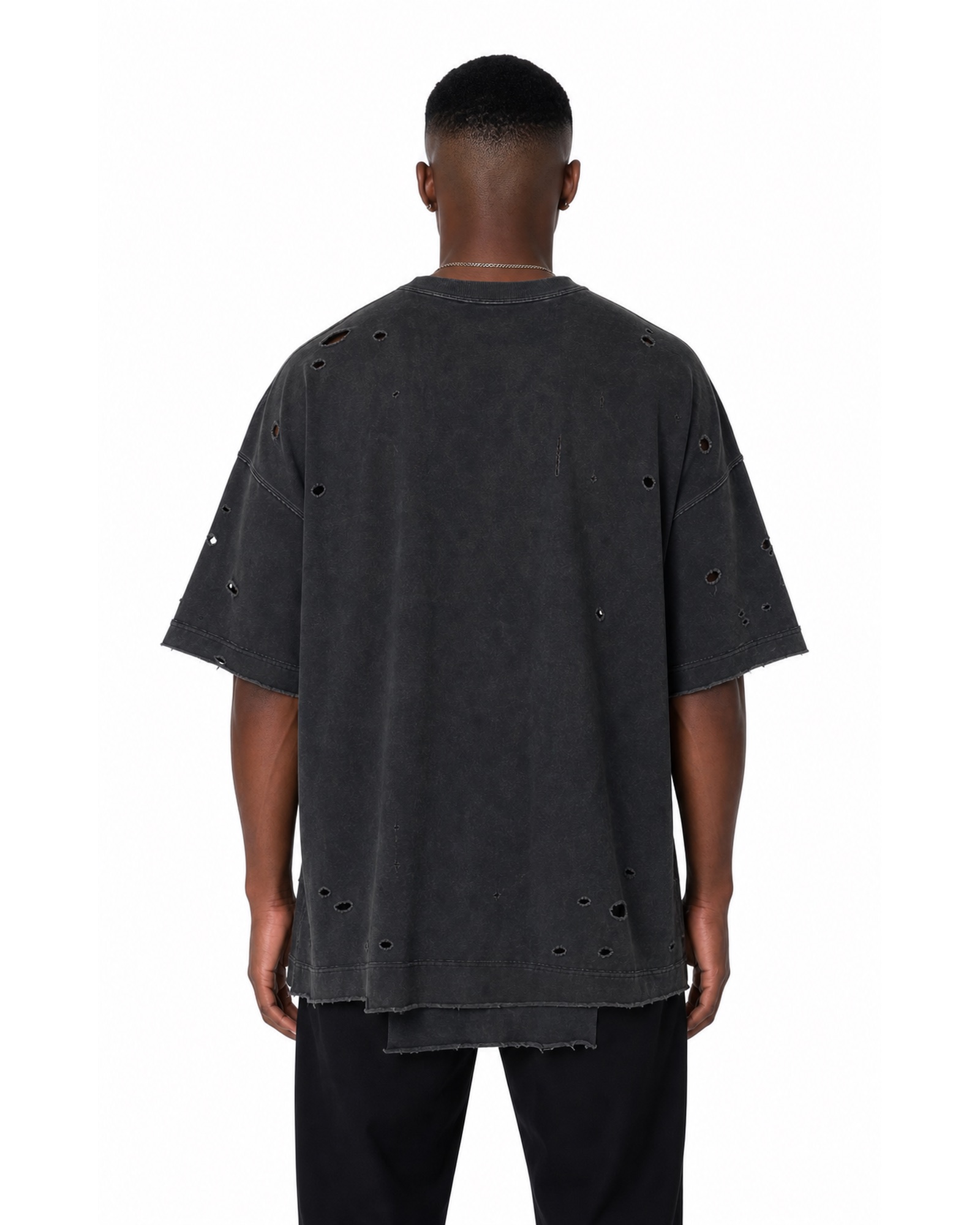 METRO Night Bloom Oversized Tee back product view on a white background