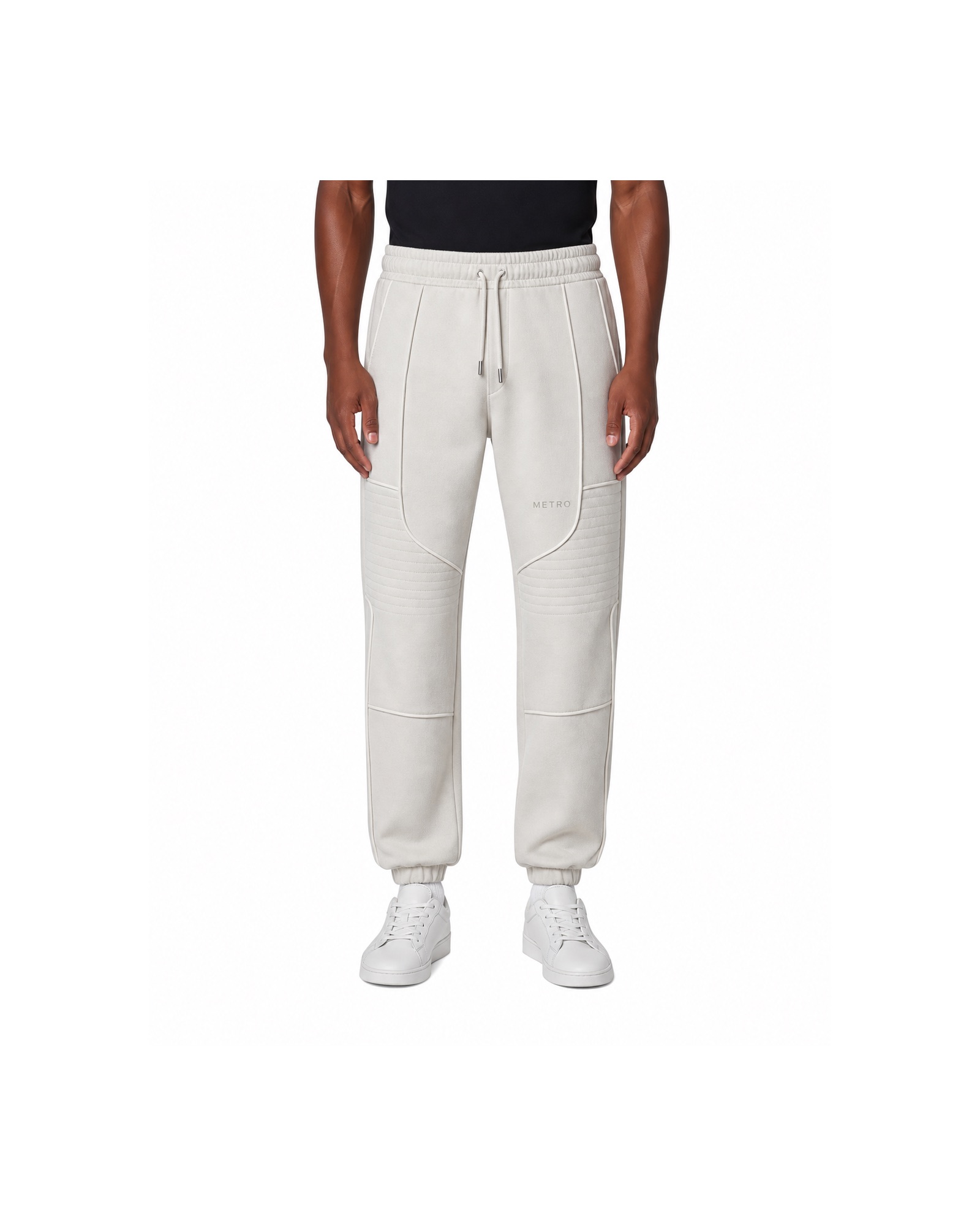 METRO Ivory Circuit Joggers front product view on a white background