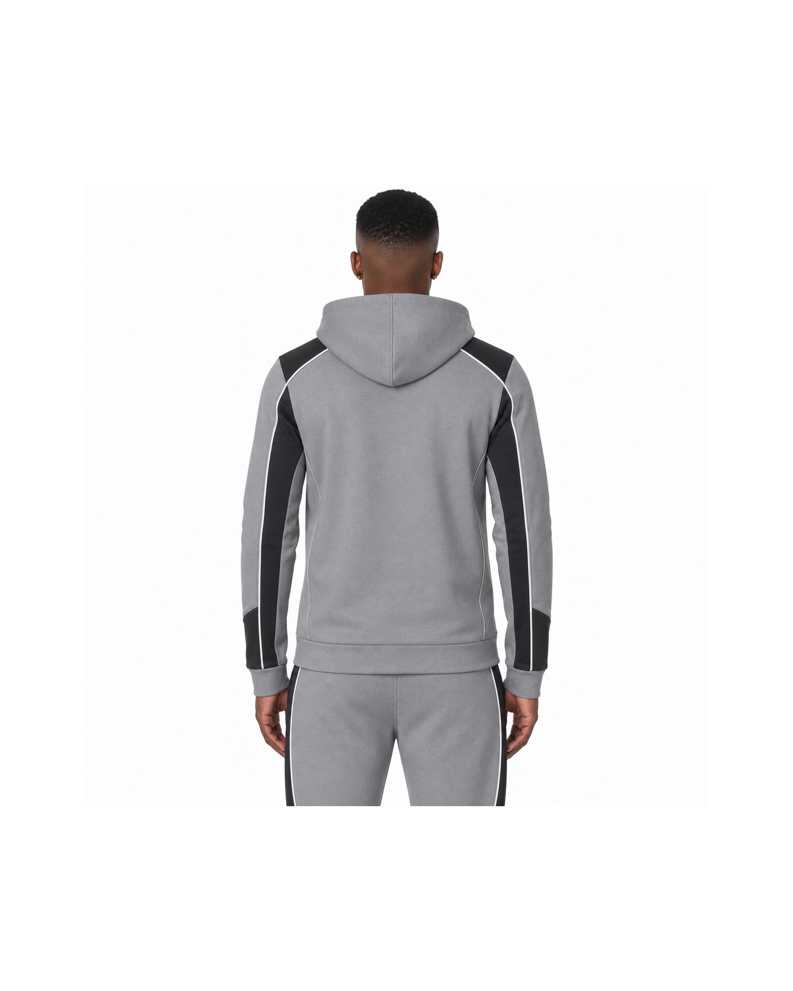 METRO Graphite Velocity Track Jacket back product view on a white background