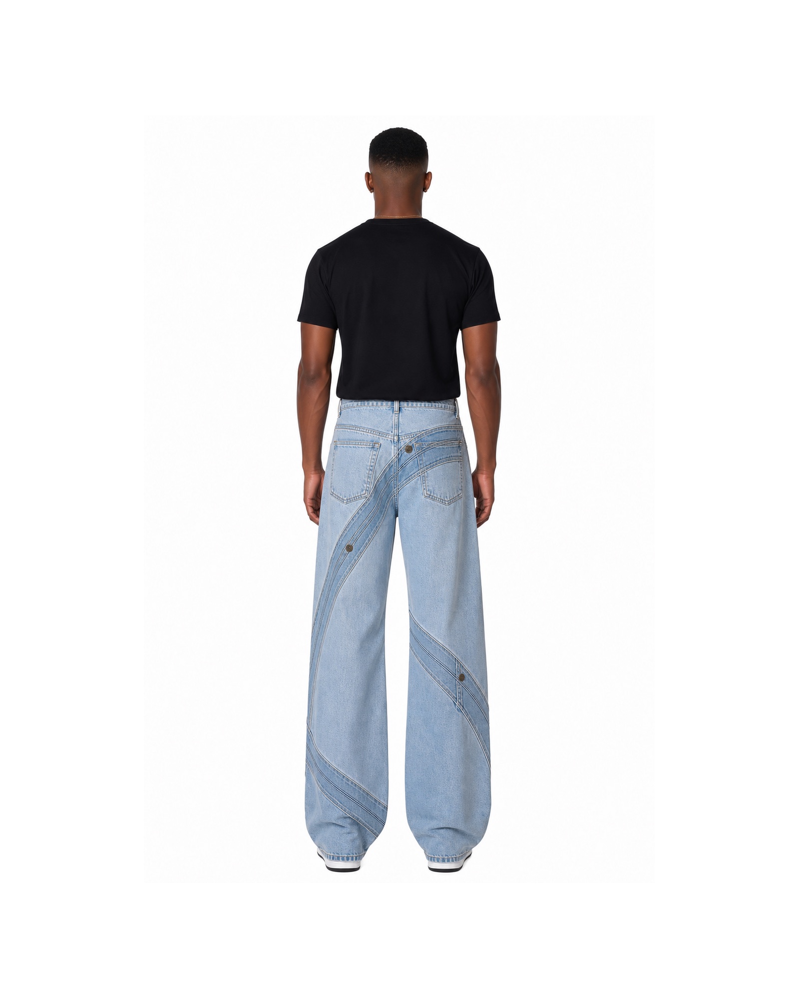 METRO Glacier Shard Wide Jeans back product view on a white background