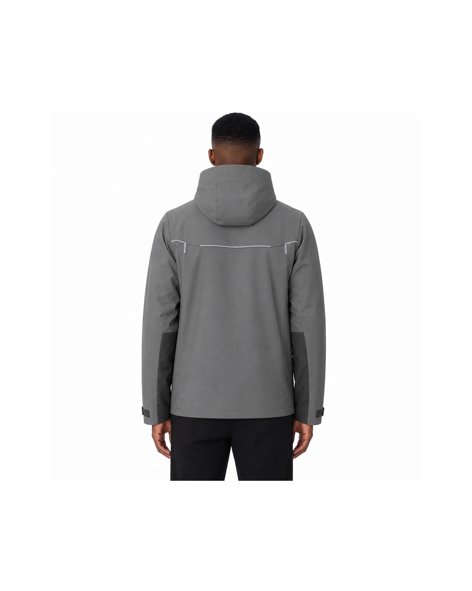 METRO Slate Vector Shell Jacket back product view on a white background