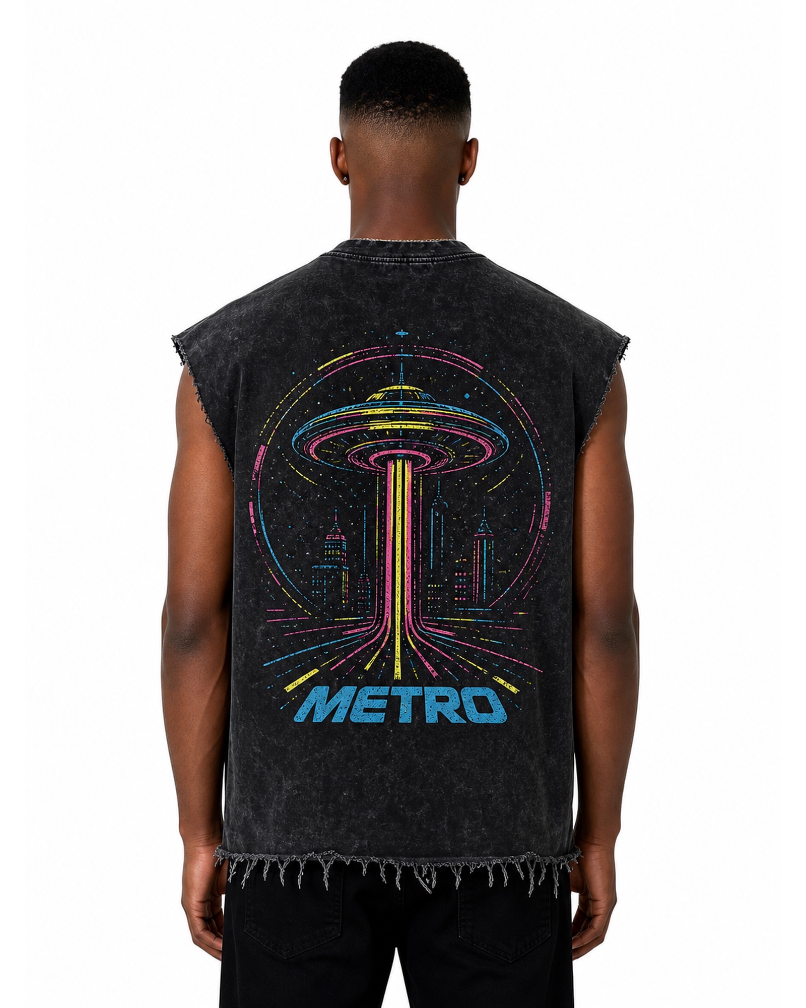 METRO Neon Transit Tank back product view on a white background