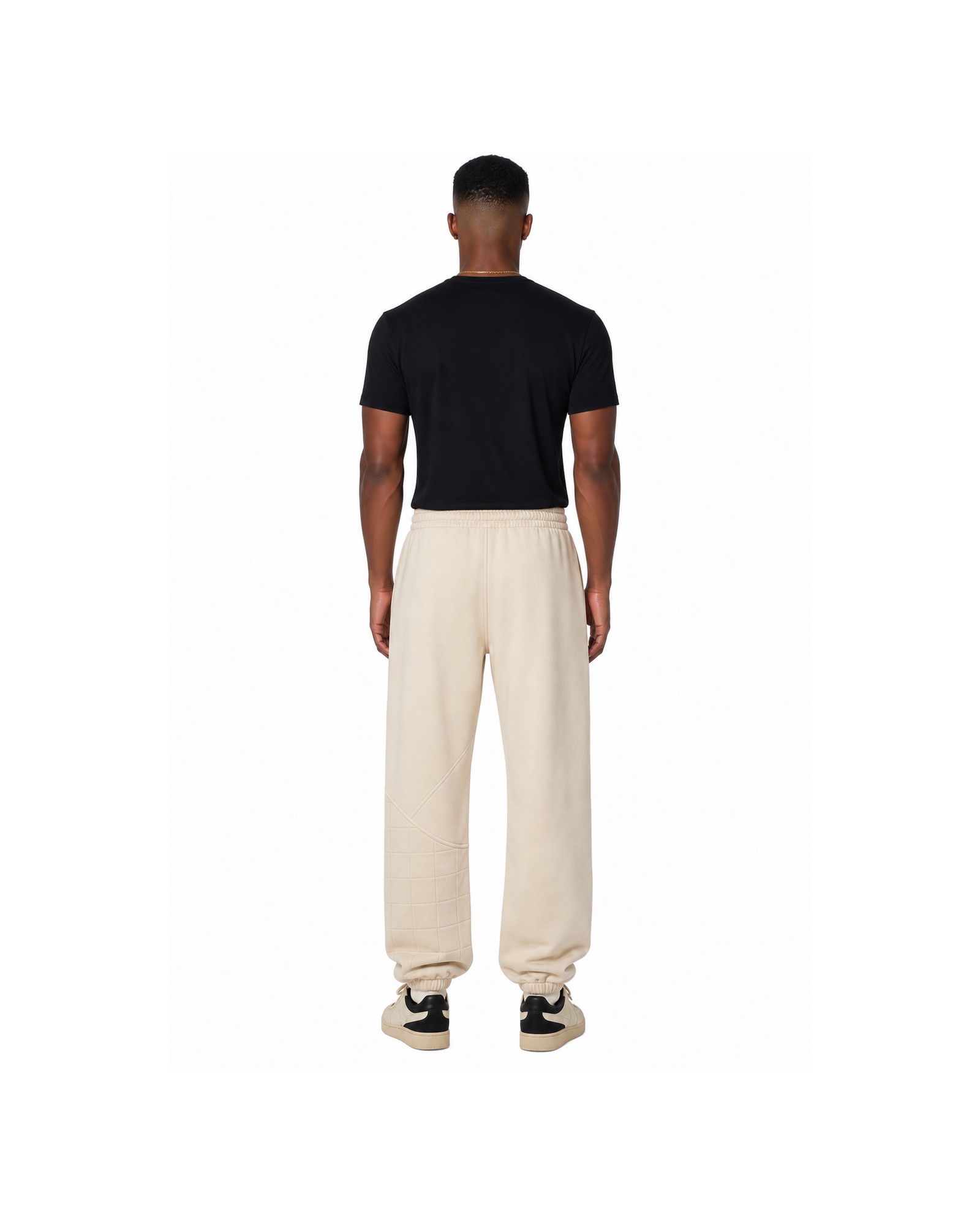 METRO Cream Switch Joggers back product view on a white background